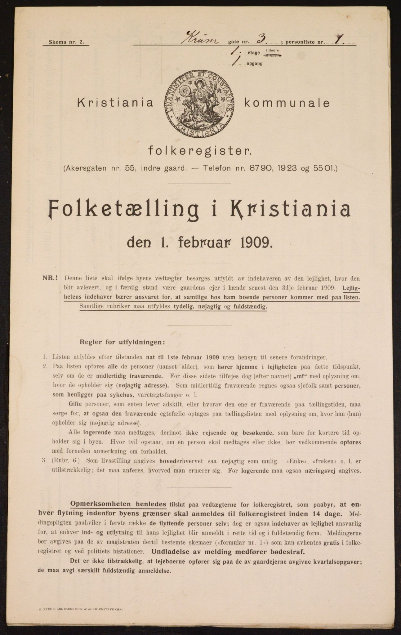 OBA, Municipal Census 1909 for Kristiania, 1909, p. 50237