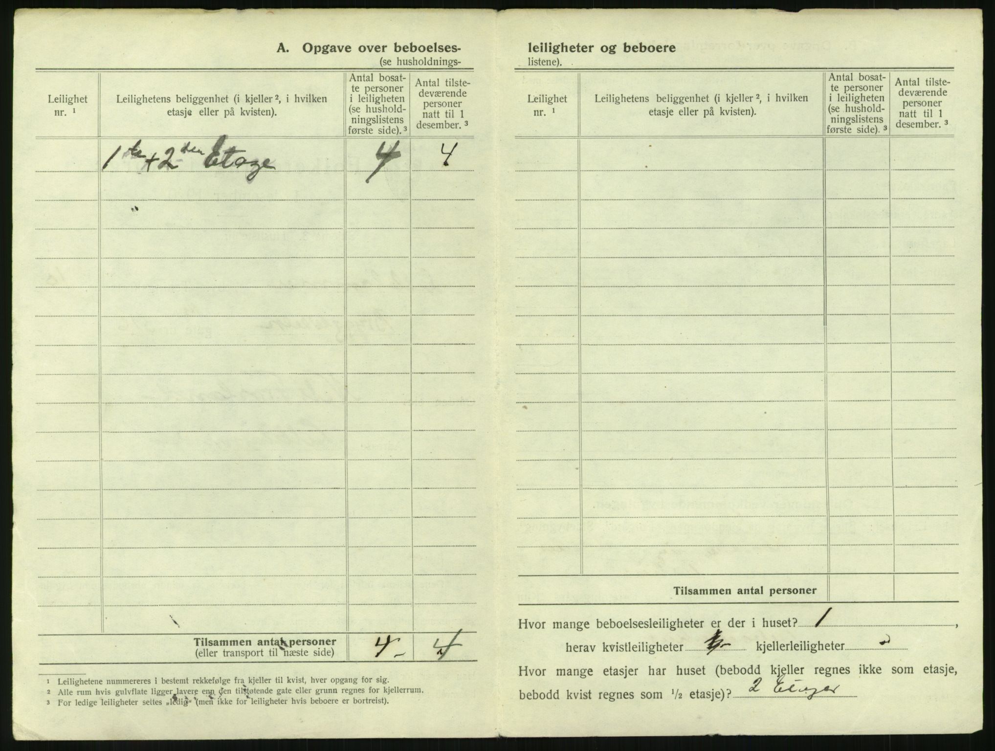 SAH, 1920 census for Lillehammer, 1920, p. 1329