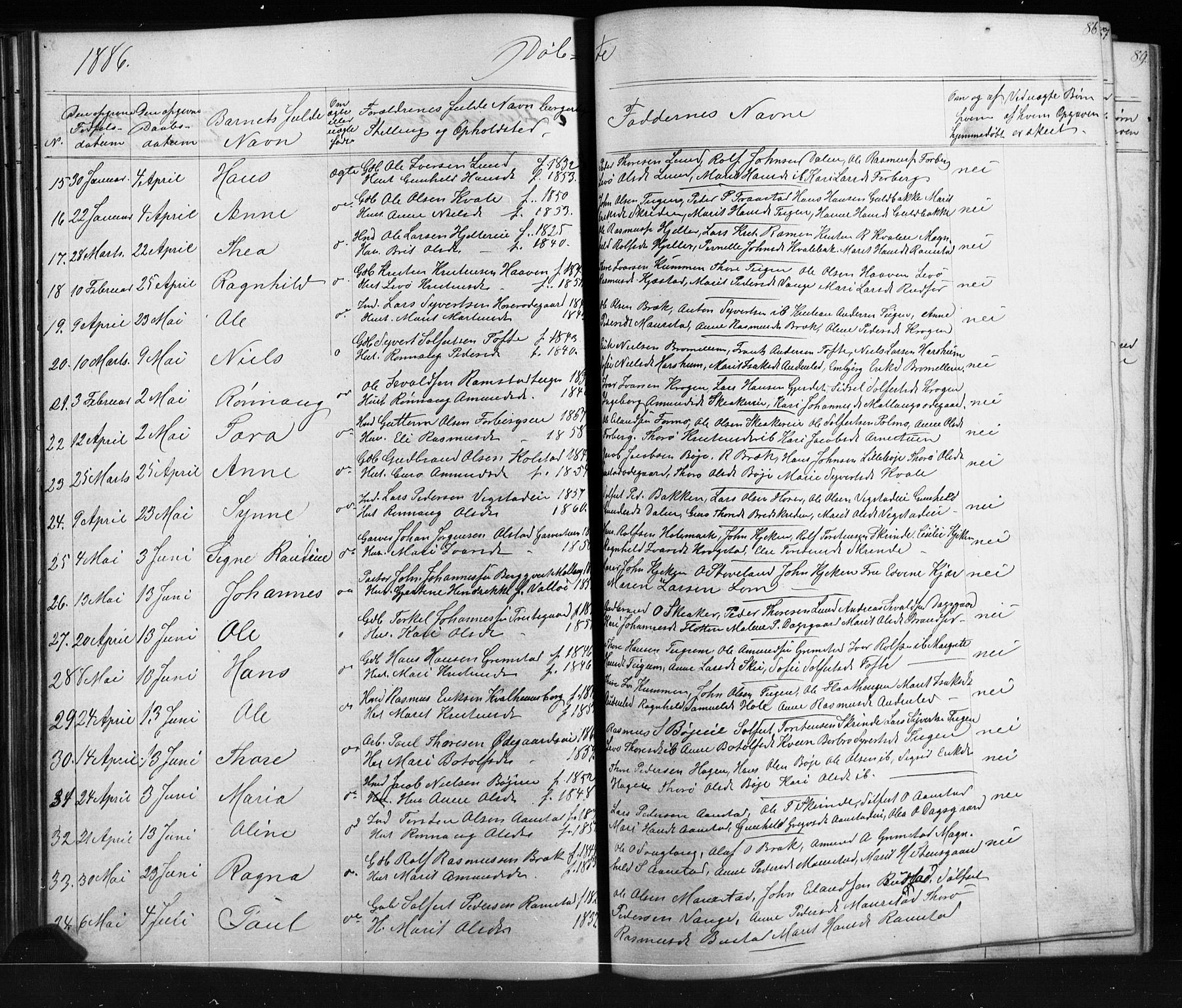 Skjåk prestekontor, SAH/PREST-072/H/Ha/Hab/L0001: Parish register (copy) no. 1, 1865-1893, p. 86