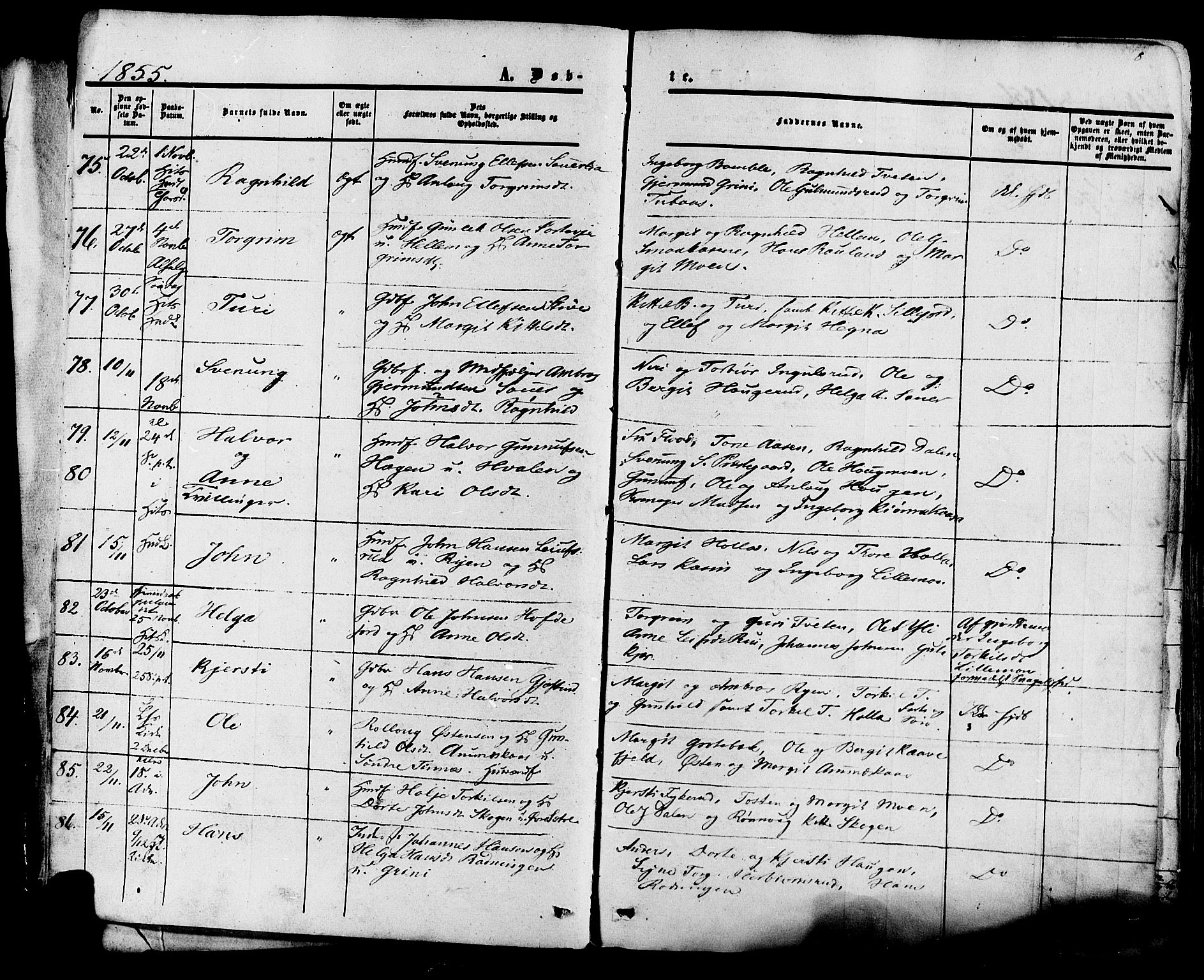 Heddal kirkebøker, AV/SAKO-A-268/F/Fa/L0007: Parish register (official) no. I 7, 1855-1877, p. 8