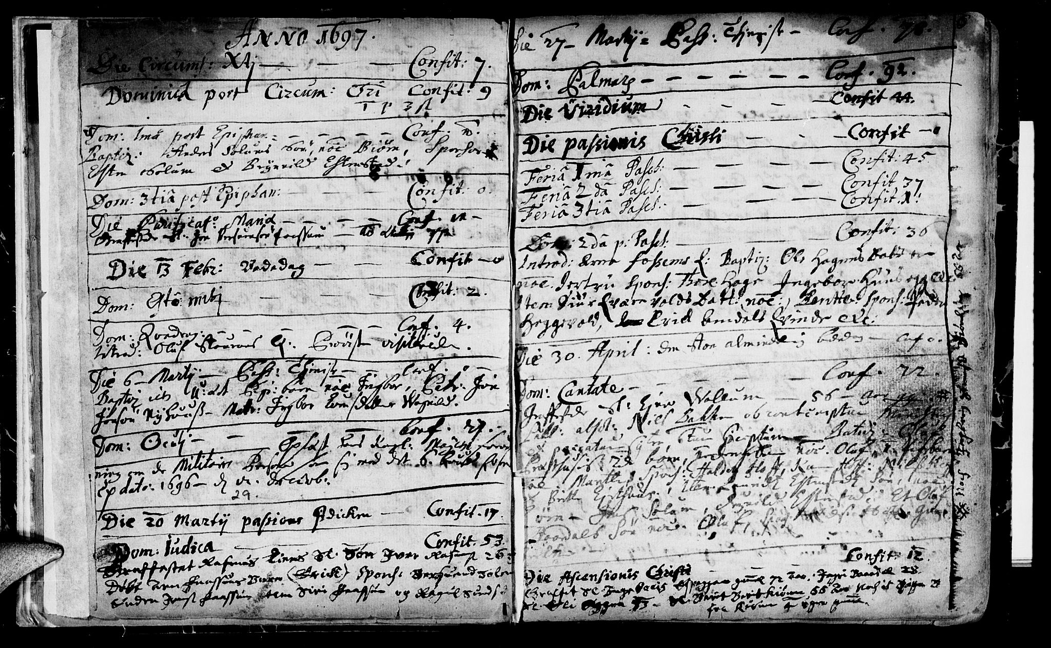 Ministerialprotokoller, klokkerbøker og fødselsregistre - Sør-Trøndelag, SAT/A-1456/689/L1036: Parish register (official) no. 689A01, 1696-1746, p. 6