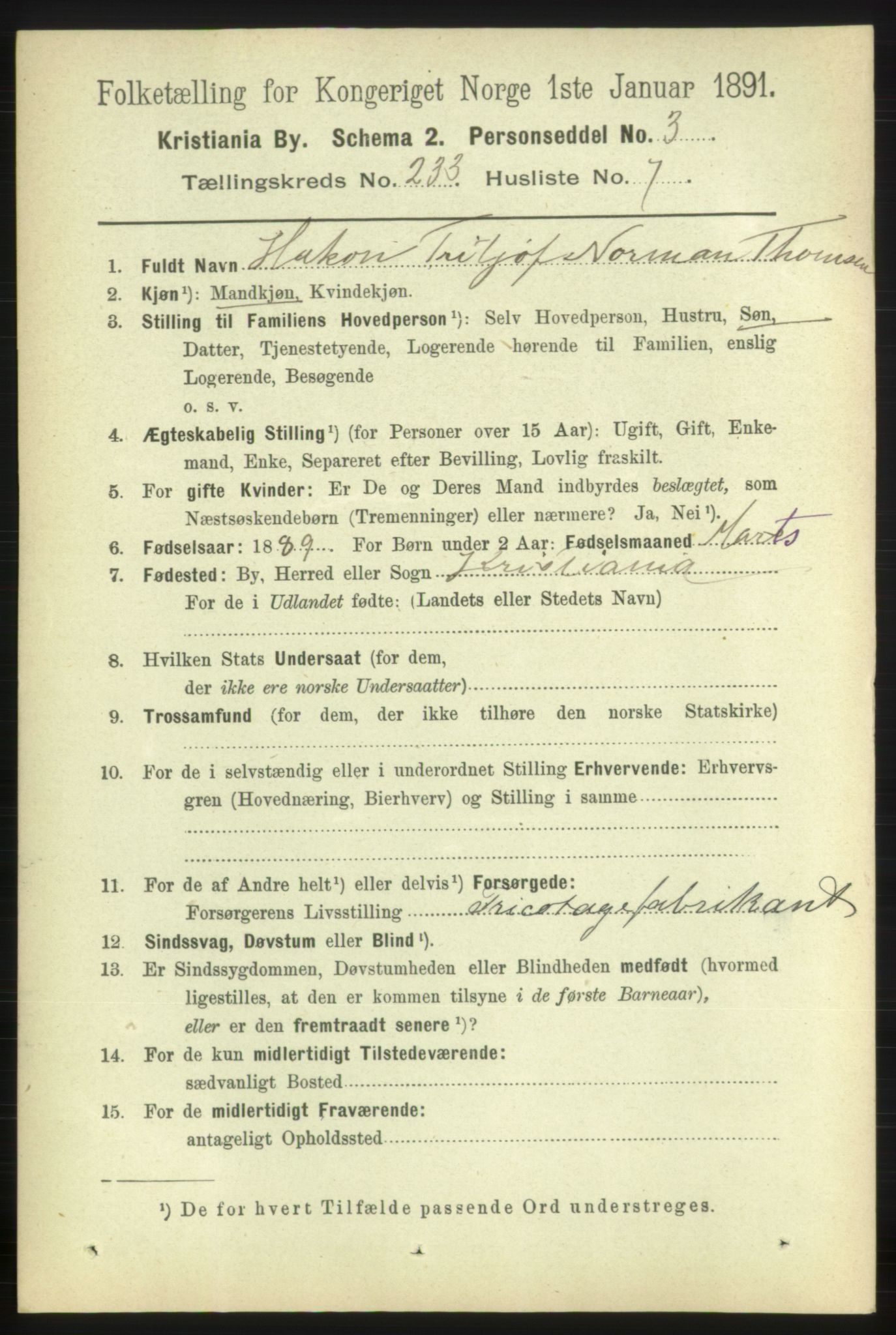 RA, 1891 census for 0301 Kristiania, 1891, p. 143176