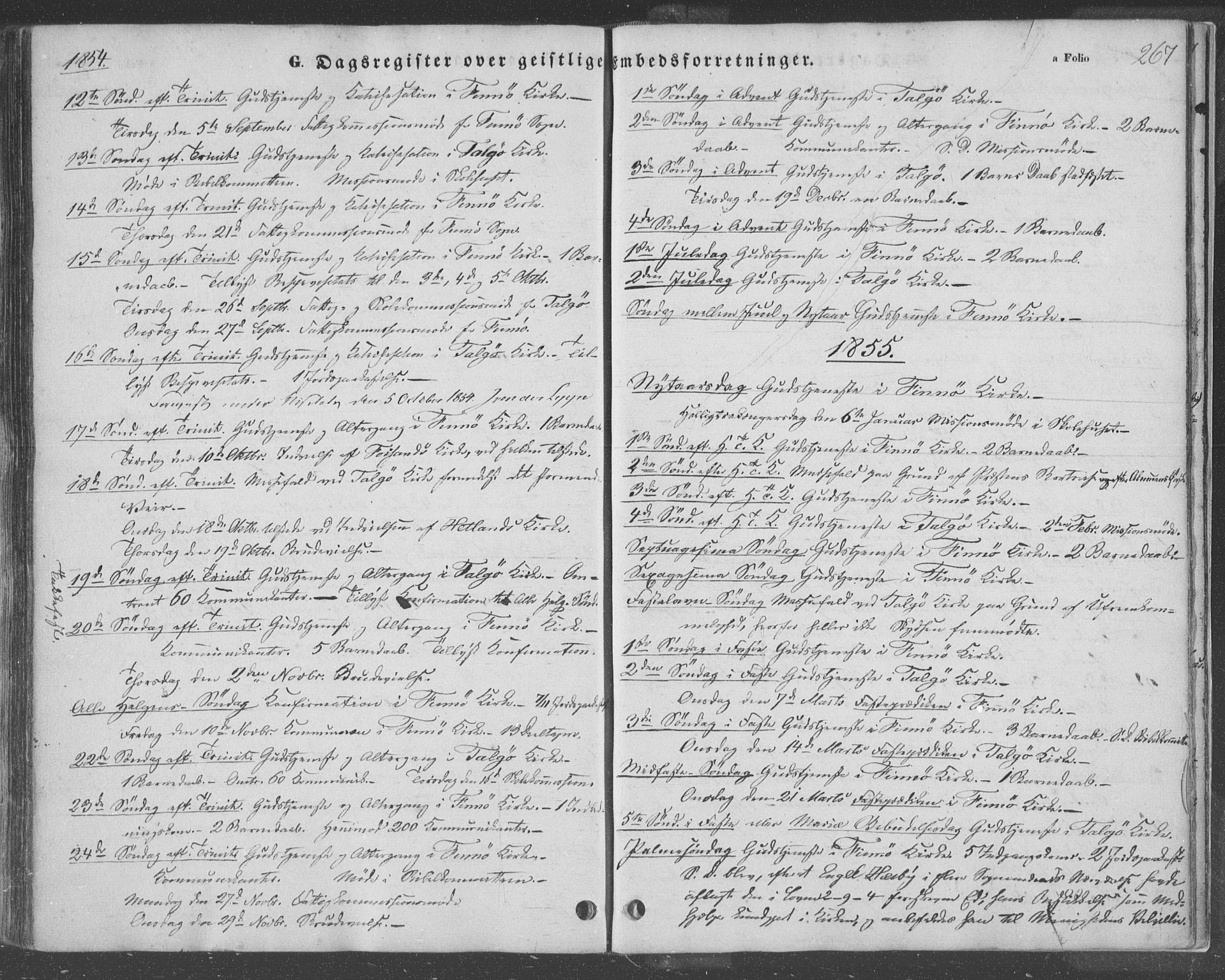 Finnøy sokneprestkontor, SAST/A-101825/H/Ha/Haa/L0007: Parish register (official) no. A 7, 1847-1862, p. 267