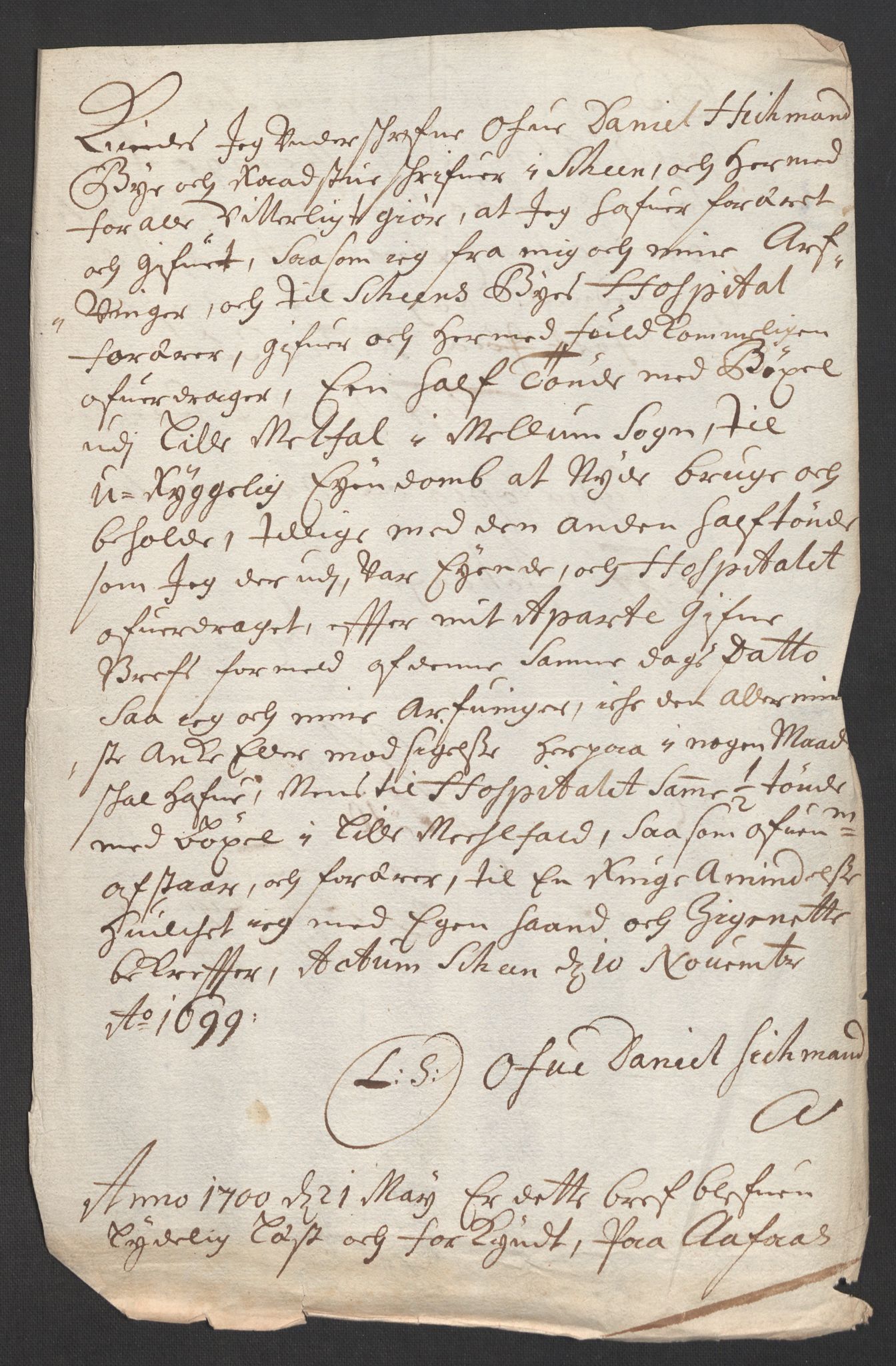 Rentekammeret inntil 1814, Reviderte regnskaper, Fogderegnskap, AV/RA-EA-4092/R36/L2104: Fogderegnskap Øvre og Nedre Telemark og Bamble, 1700, p. 8