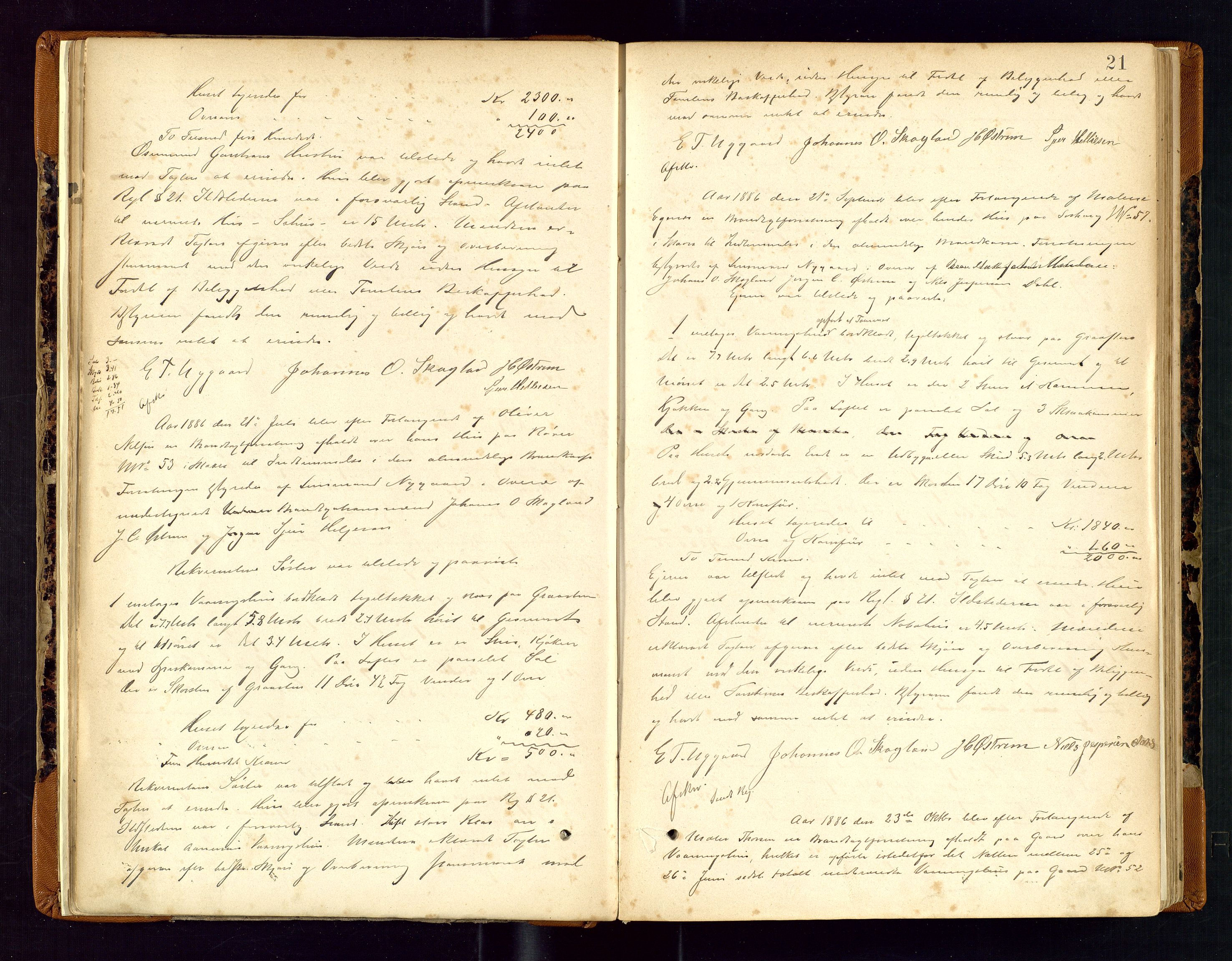 Torvestad lensmannskontor, AV/SAST-A-100307/1/Goa/L0002: "Brandtaxationsprotokol for Torvestad Thinglag", 1883-1917, p. 20b-21a