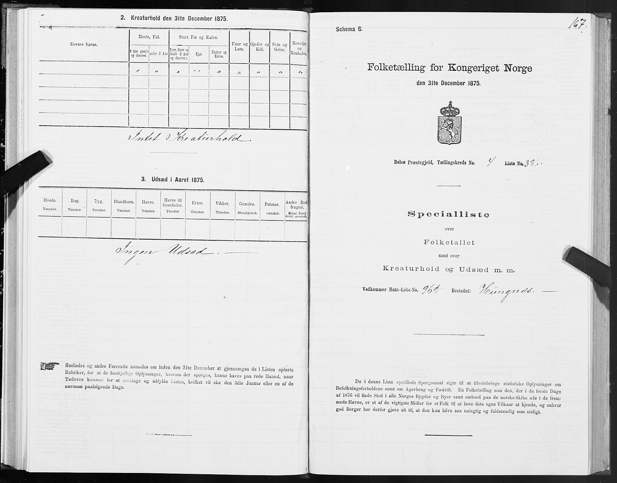 SAT, 1875 census for 1544P Bolsøy, 1875, p. 3167