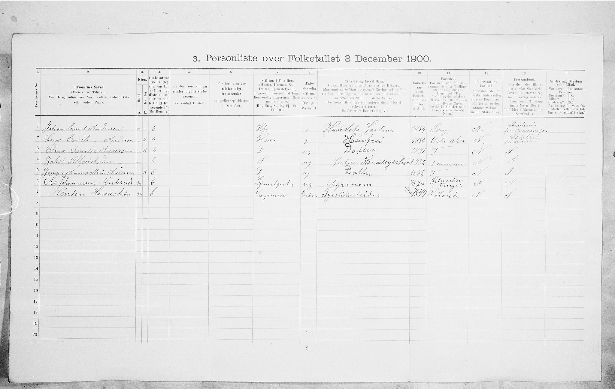 SAO, 1900 census for Kristiania, 1900, p. 93492