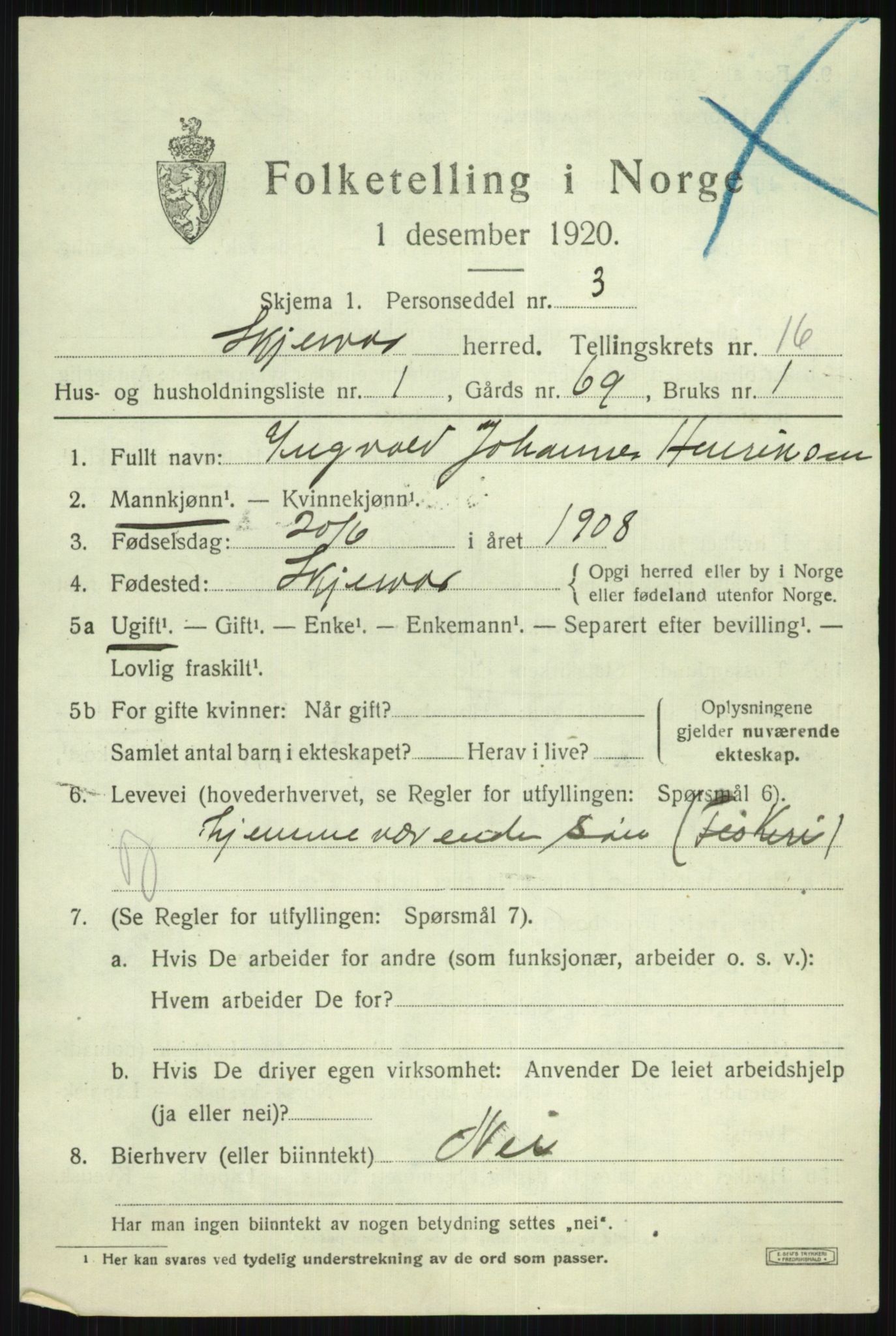 SATØ, 1920 census for Skjervøy, 1920, p. 7567