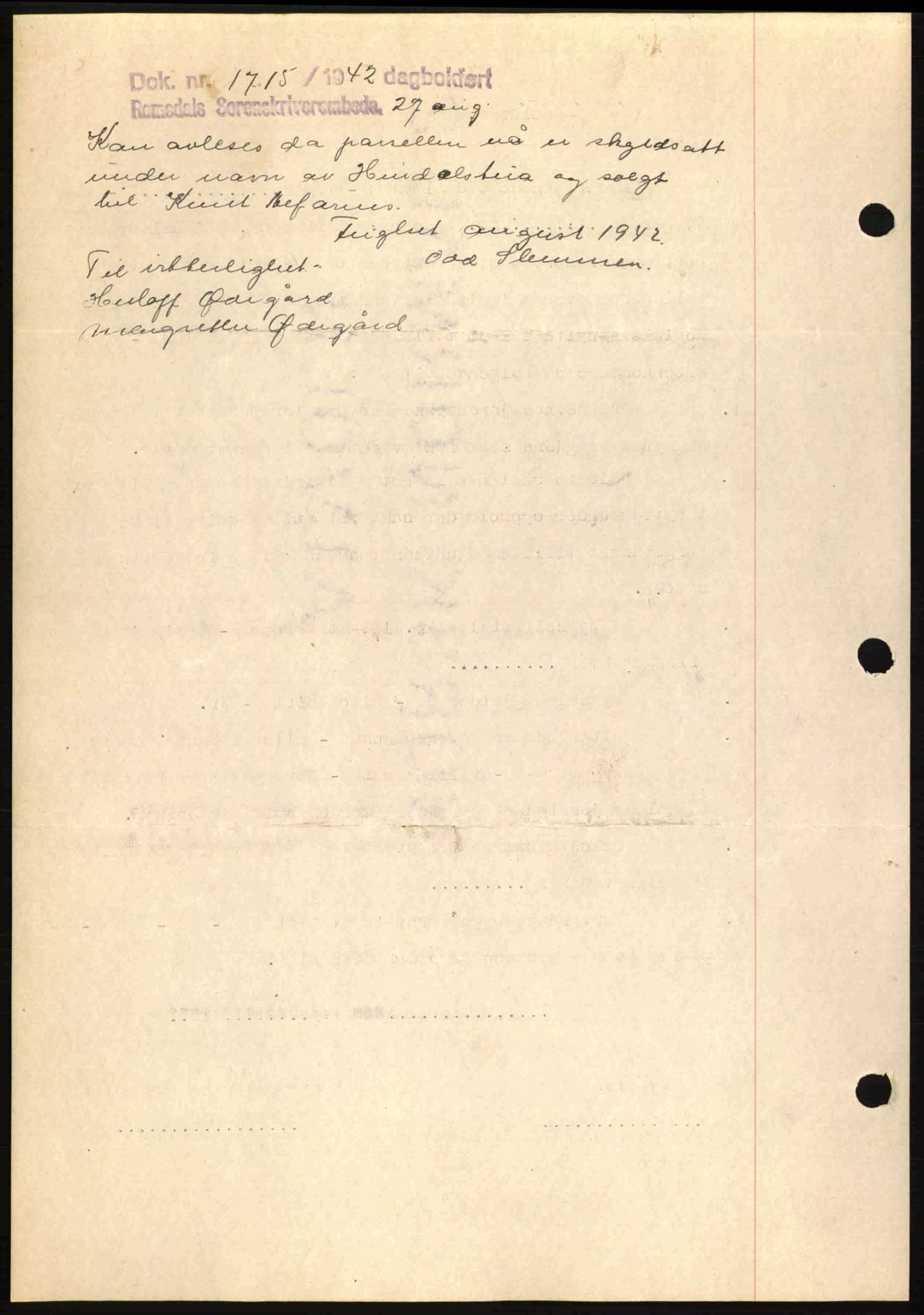 Romsdal sorenskriveri, AV/SAT-A-4149/1/2/2C: Mortgage book no. A11, 1941-1942, Diary no: : 2355/1941