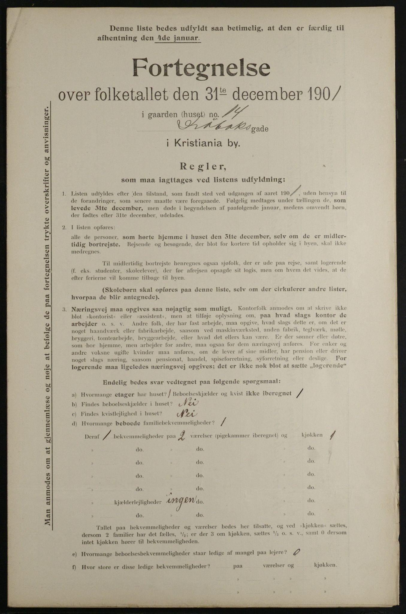 OBA, Municipal Census 1901 for Kristiania, 1901, p. 2835