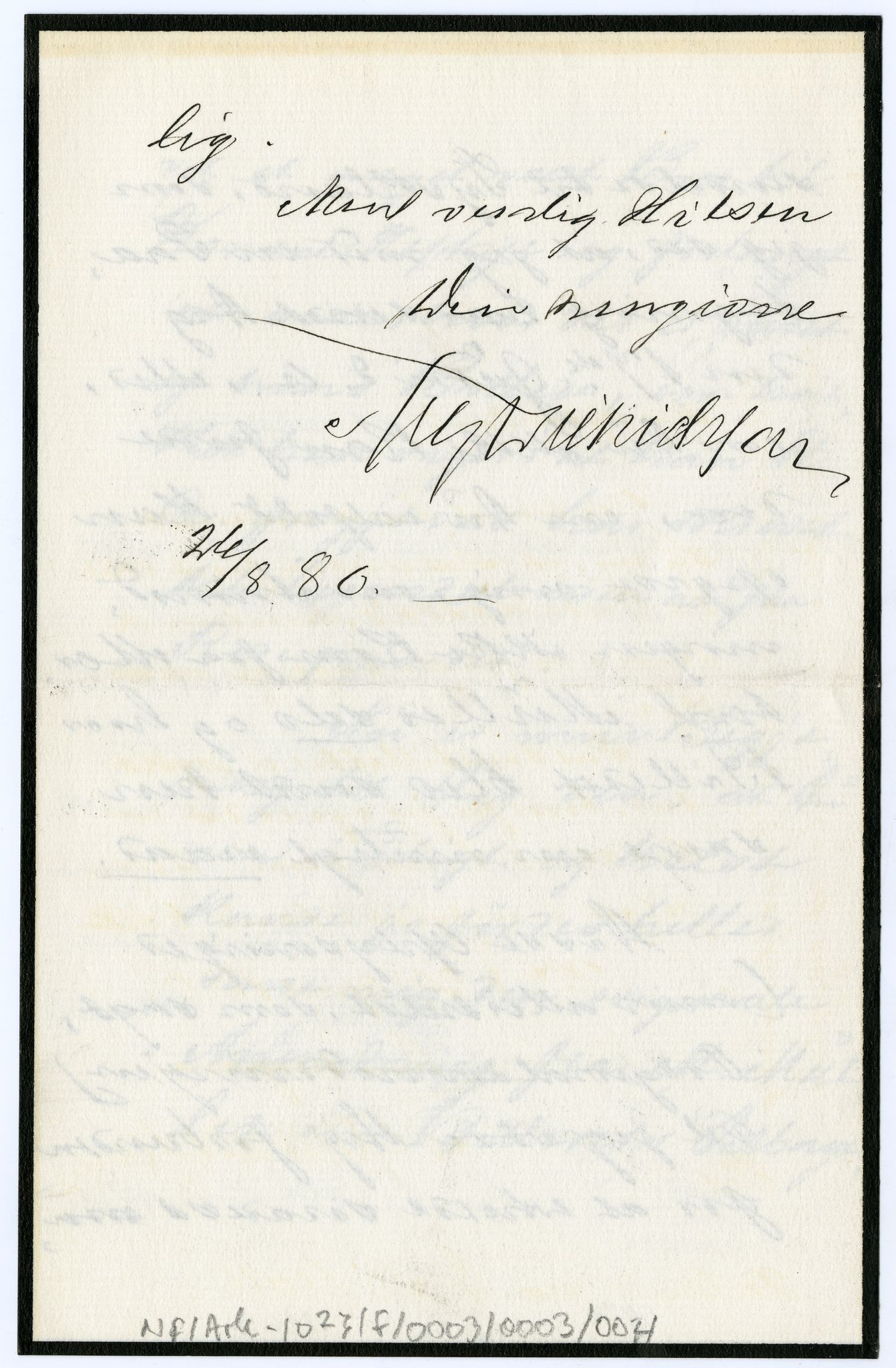 Diderik Maria Aalls brevsamling, NF/Ark-1023/F/L0003: D.M. Aalls brevsamling. D - G, 1797-1889, p. 108