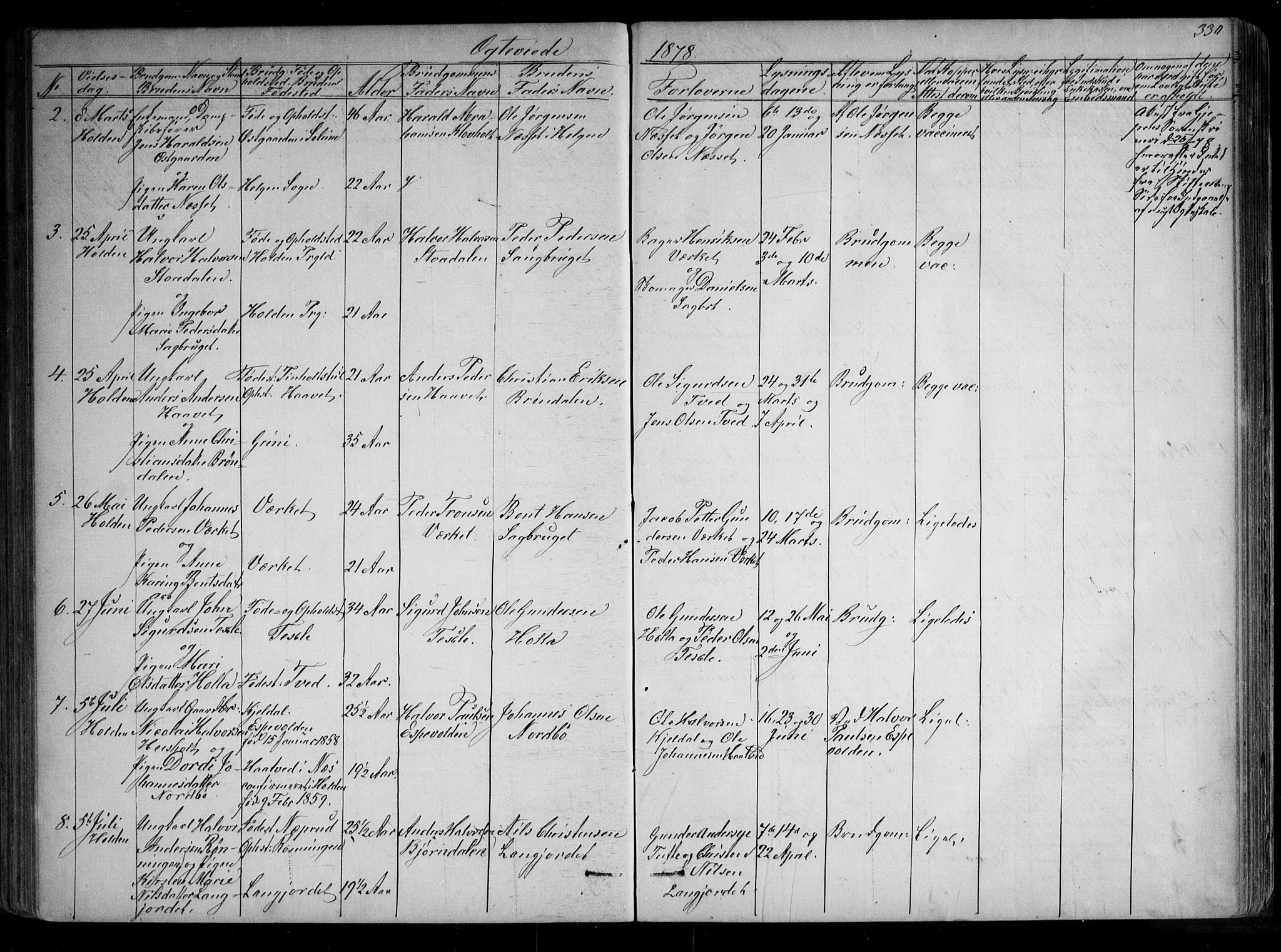 Holla kirkebøker, SAKO/A-272/G/Ga/L0004: Parish register (copy) no. I 4, 1867-1890, p. 330