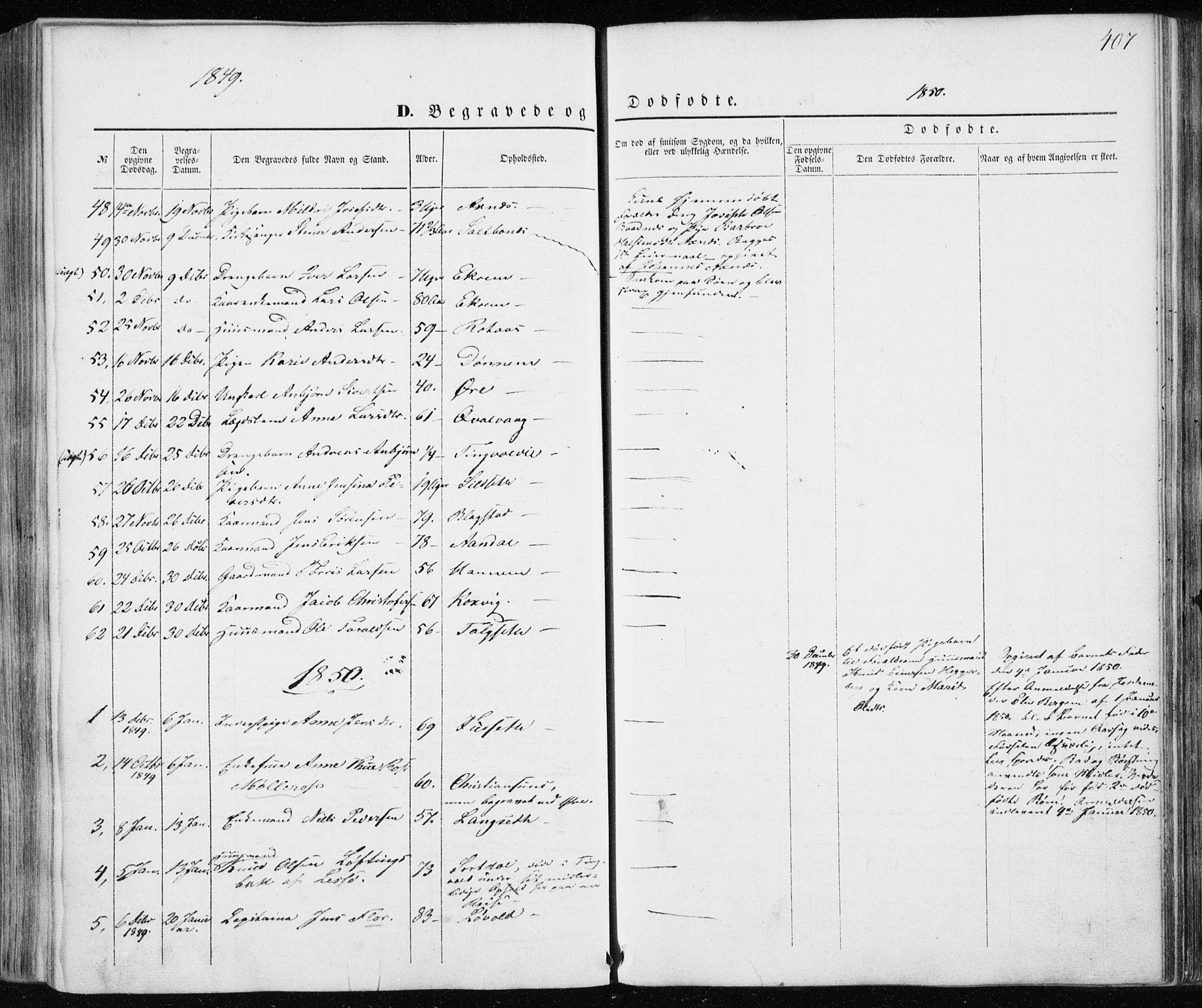 Ministerialprotokoller, klokkerbøker og fødselsregistre - Møre og Romsdal, SAT/A-1454/586/L0984: Parish register (official) no. 586A10, 1844-1856, p. 407