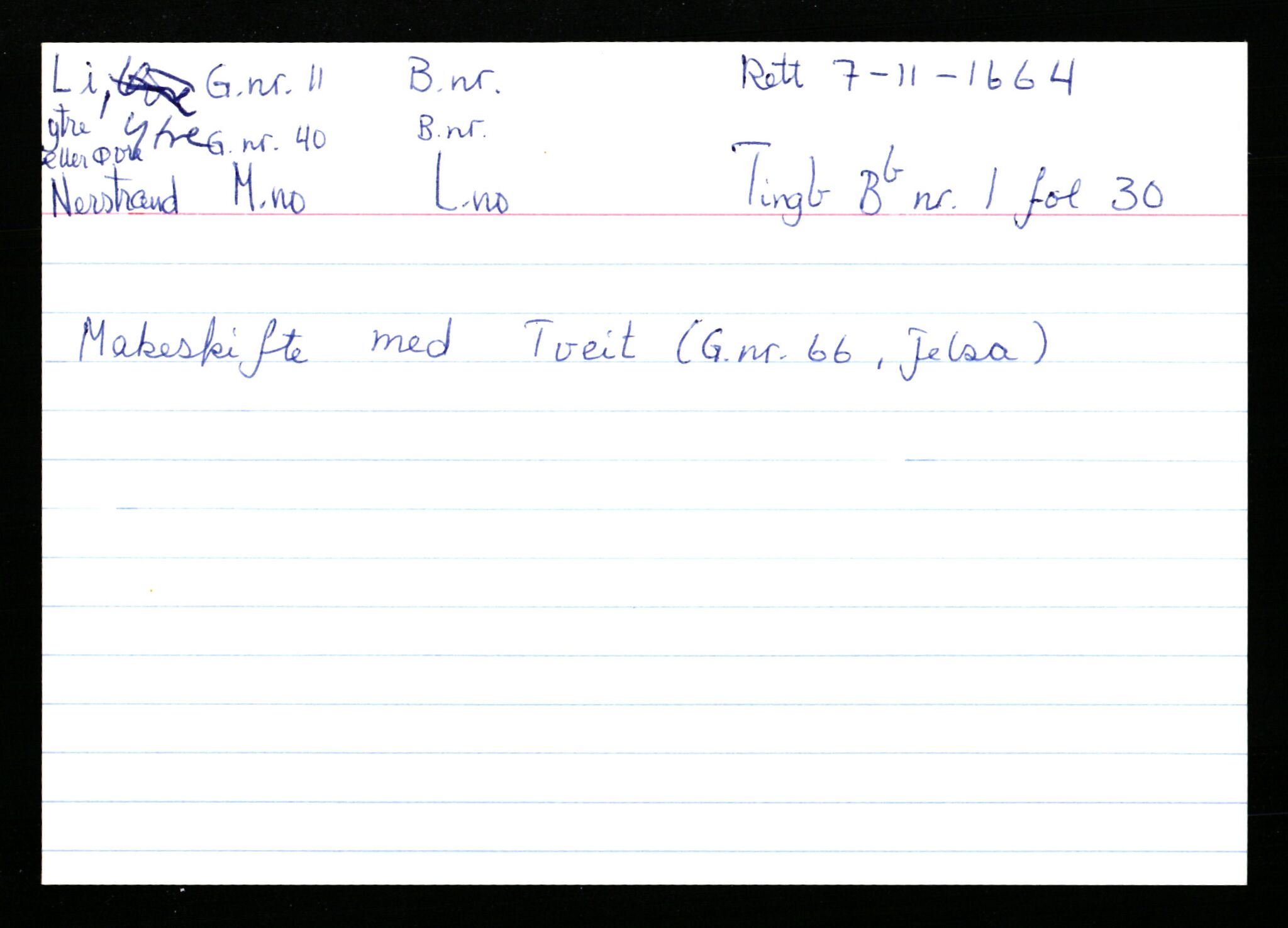 Statsarkivet i Stavanger, AV/SAST-A-101971/03/Y/Ym/L0035: Åstedskort sortert etter gårdsnavn: Leiranger - Lindanger, 1600-1950, p. 273