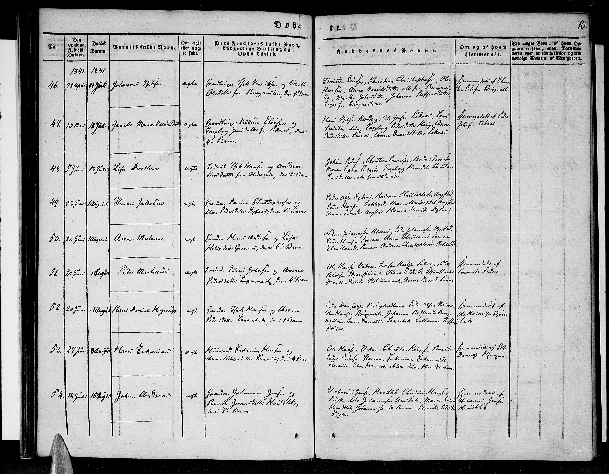 Ministerialprotokoller, klokkerbøker og fødselsregistre - Nordland, AV/SAT-A-1459/852/L0737: Parish register (official) no. 852A07, 1833-1849, p. 70