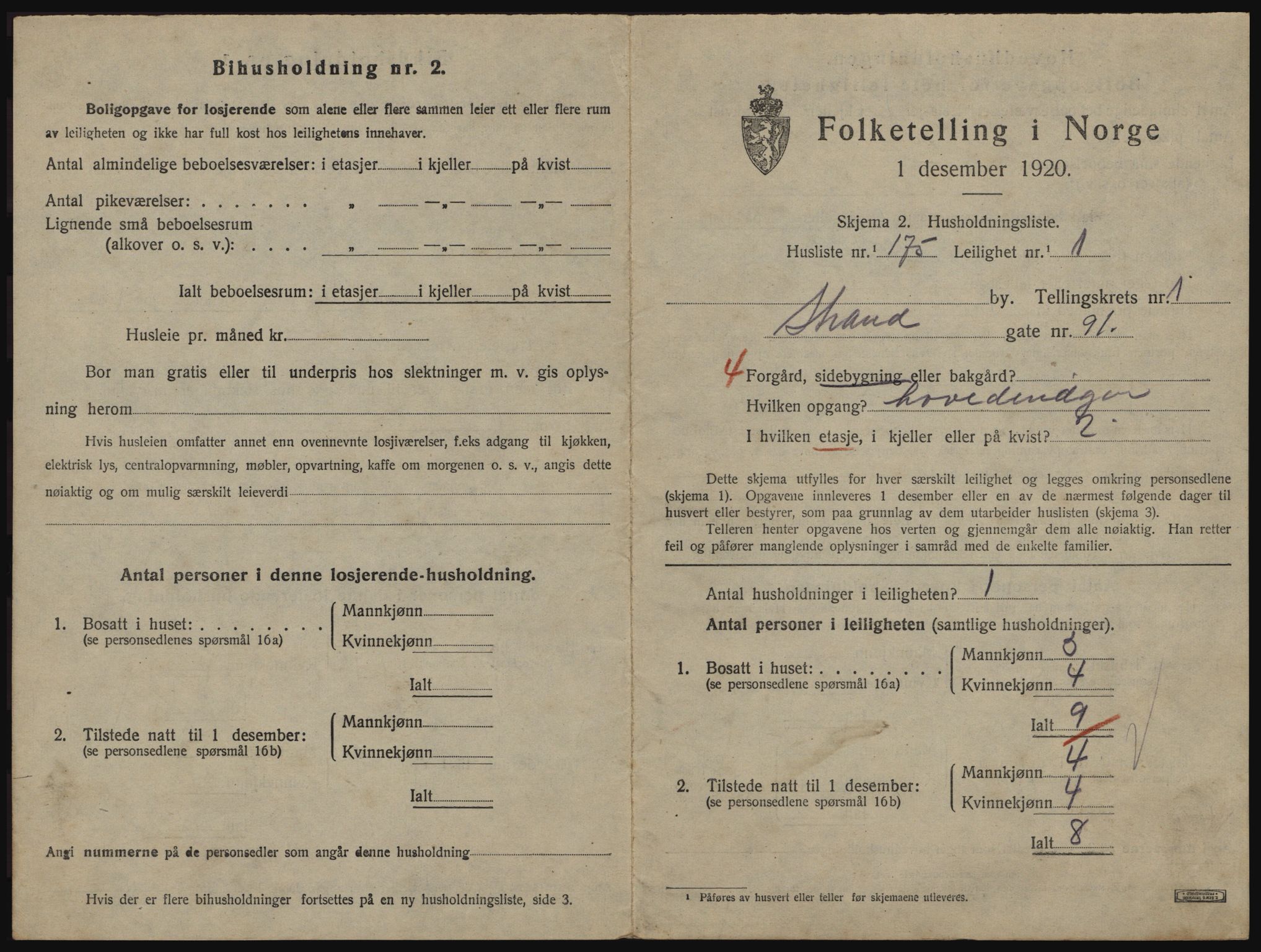 SATØ, 1920 census for Vardø, 1920, p. 1631