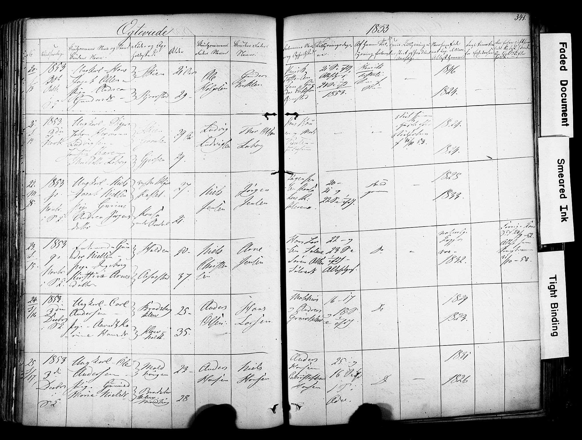 Solum kirkebøker, SAKO/A-306/F/Fa/L0006: Parish register (official) no. I 6, 1844-1855, p. 341