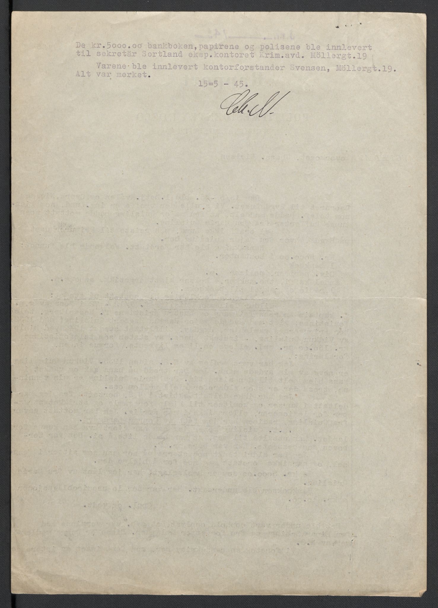 Landssvikarkivet, Oslo politikammer, AV/RA-S-3138-01/D/Da/L0003: Dnr. 29, 1945, p. 2593