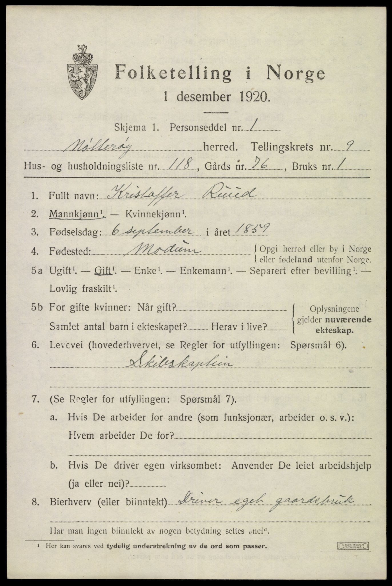 SAKO, 1920 census for Nøtterøy, 1920, p. 12549