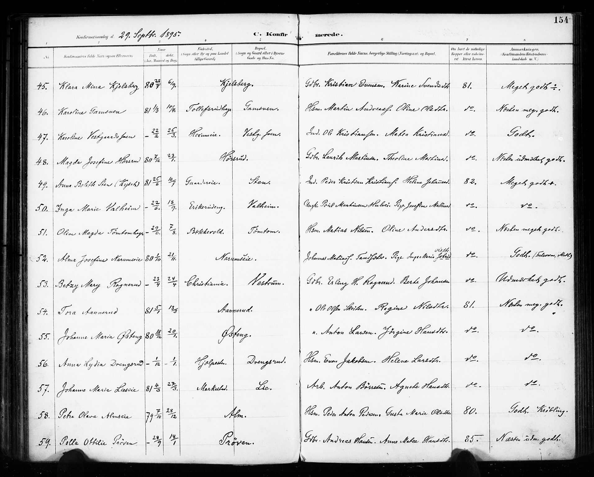 Vestre Toten prestekontor, AV/SAH-PREST-108/H/Ha/Haa/L0011: Parish register (official) no. 11, 1895-1906, p. 154