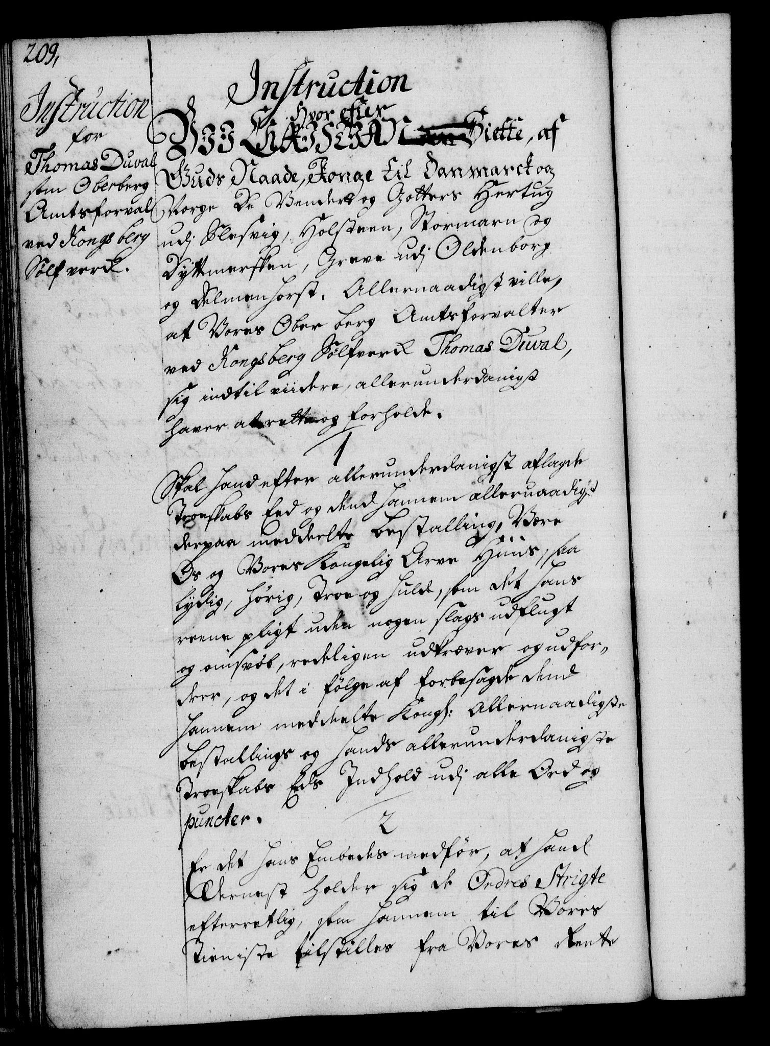 Rentekammeret, Kammerkanselliet, AV/RA-EA-3111/G/Gg/Ggi/L0002: Norsk instruksjonsprotokoll med register (merket RK 53.35), 1729-1751, p. 209
