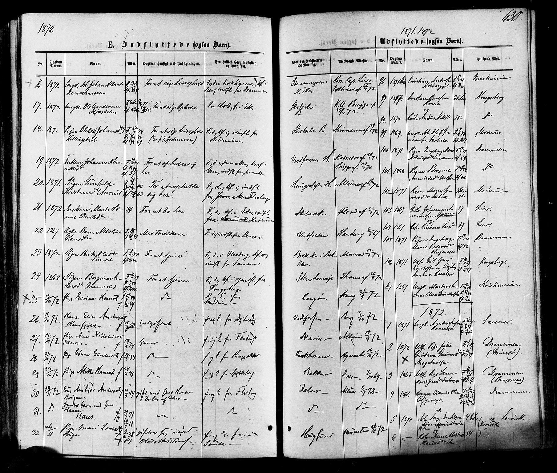 Eiker kirkebøker, AV/SAKO-A-4/F/Fa/L0017: Parish register (official) no. I 17, 1869-1877, p. 630