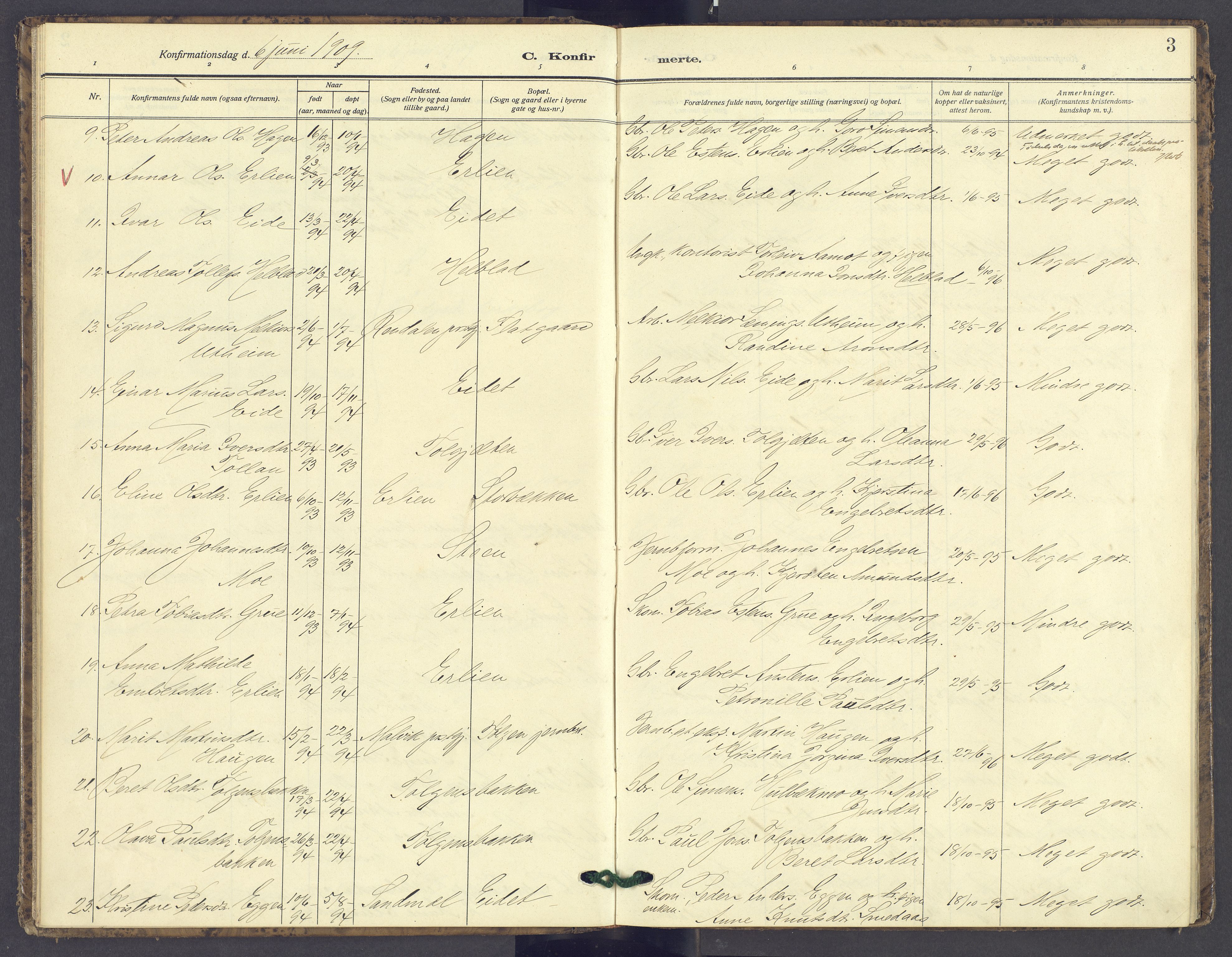 Tolga prestekontor, AV/SAH-PREST-062/K/L0016: Parish register (official) no. 16, 1908-1957, p. 3