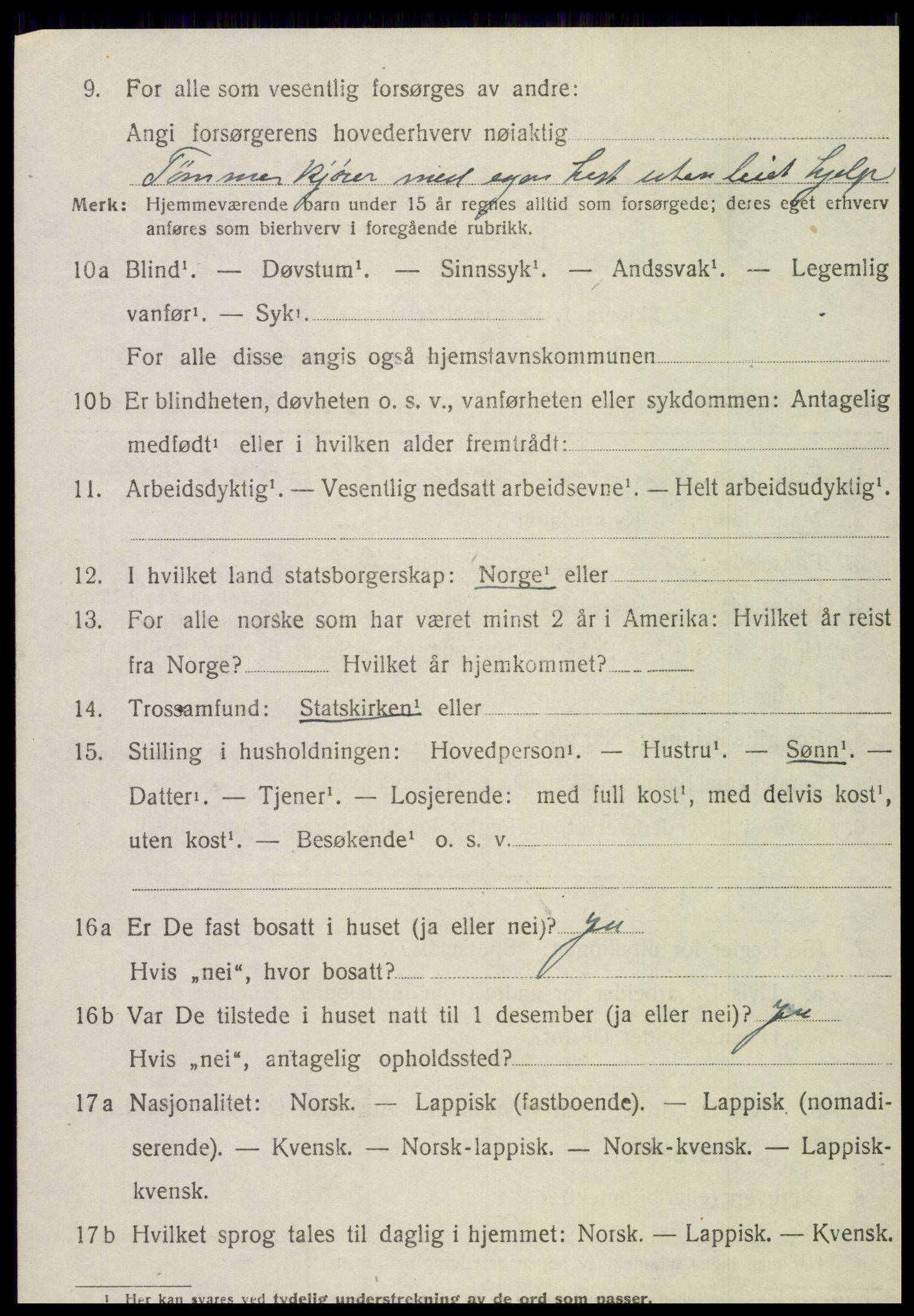 SAT, 1920 census for Snåsa, 1920, p. 5005