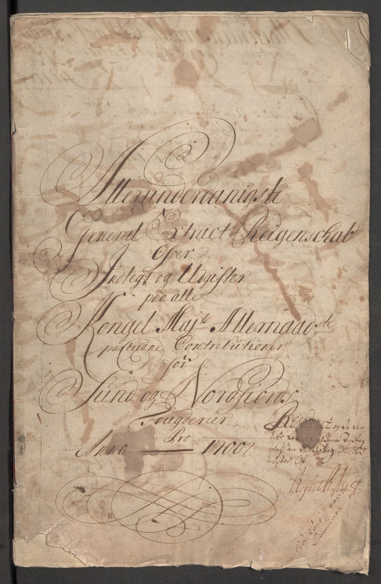 Rentekammeret inntil 1814, Reviderte regnskaper, Fogderegnskap, RA/EA-4092/R53/L3425: Fogderegnskap Sunn- og Nordfjord, 1700-1701, p. 4