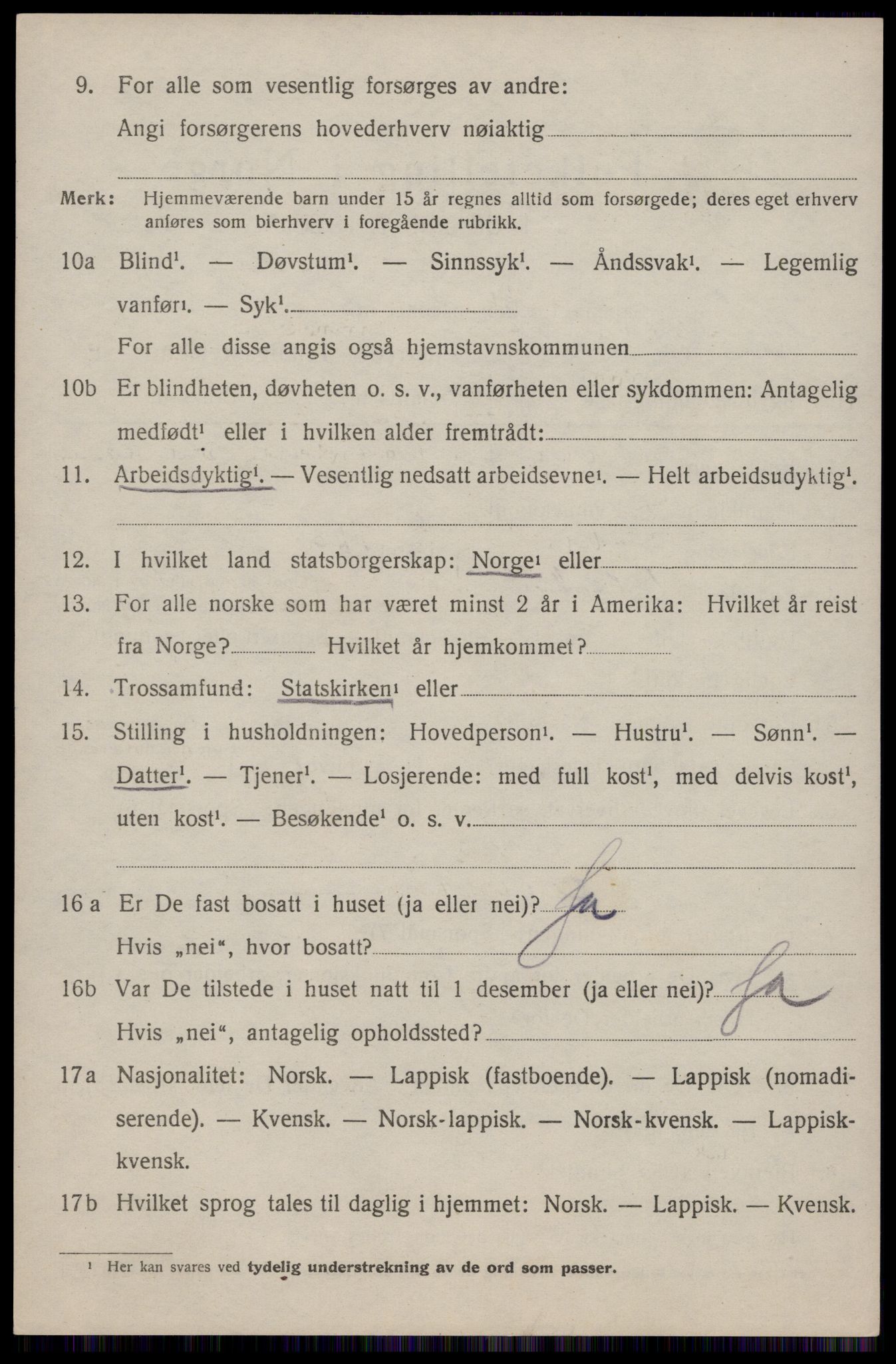 SAT, 1920 census for Flakstad, 1920, p. 1282