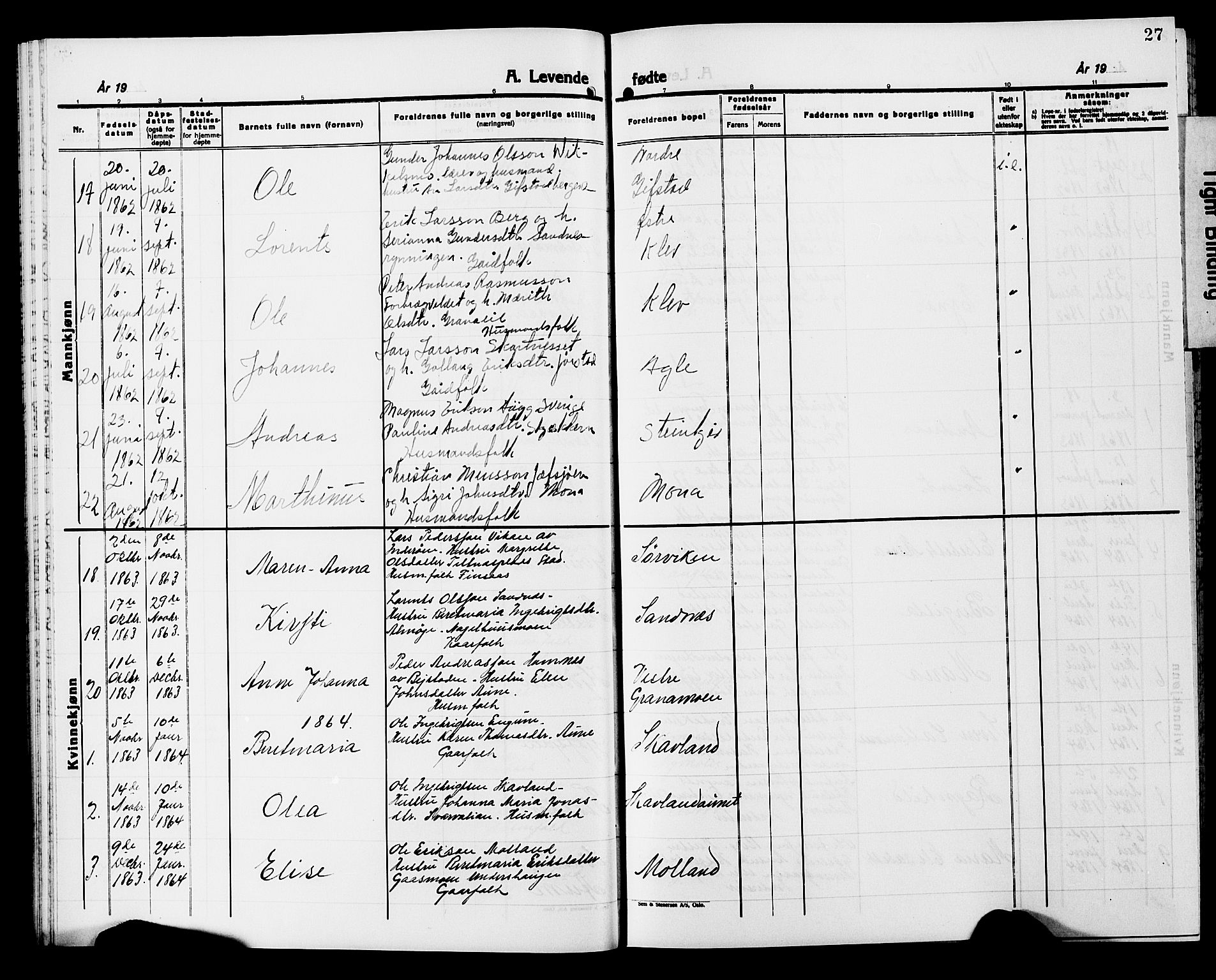 Ministerialprotokoller, klokkerbøker og fødselsregistre - Nord-Trøndelag, SAT/A-1458/749/L0485: Parish register (official) no. 749D01, 1857-1872, p. 27