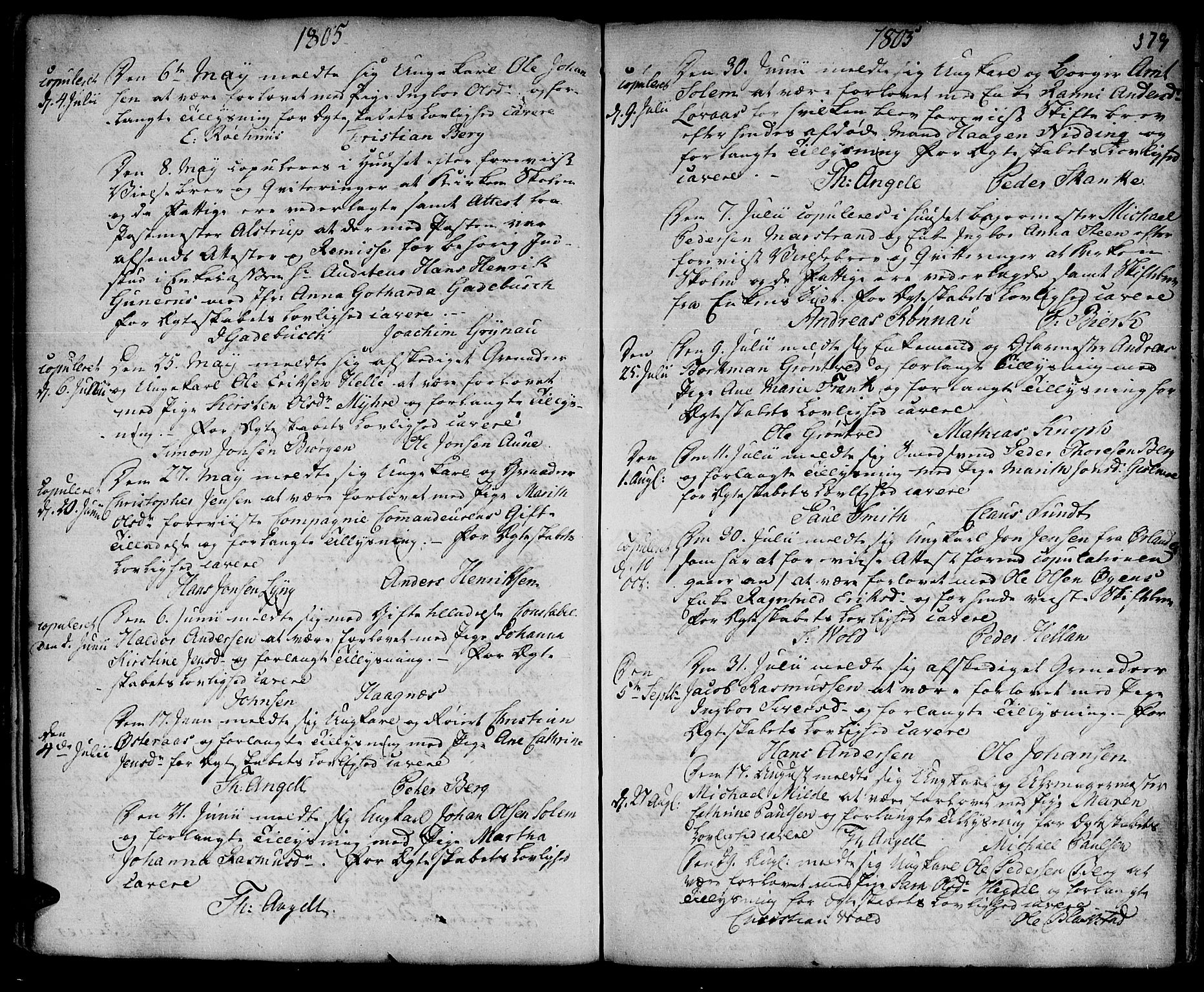 Ministerialprotokoller, klokkerbøker og fødselsregistre - Sør-Trøndelag, SAT/A-1456/601/L0038: Parish register (official) no. 601A06, 1766-1877, p. 379