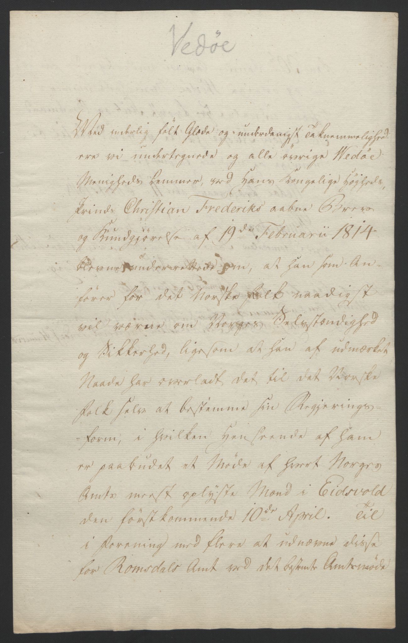 Statsrådssekretariatet, RA/S-1001/D/Db/L0008: Fullmakter for Eidsvollsrepresentantene i 1814. , 1814, p. 414