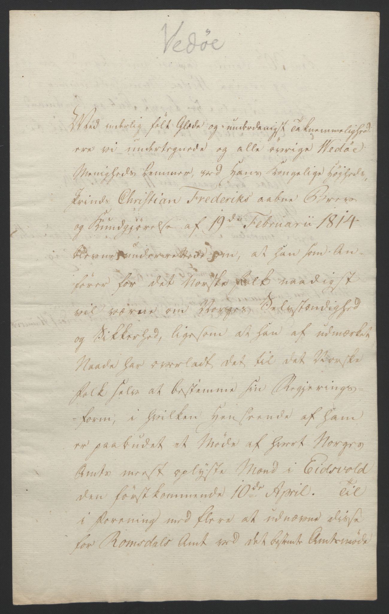 Statsrådssekretariatet, AV/RA-S-1001/D/Db/L0008: Fullmakter for Eidsvollsrepresentantene i 1814. , 1814, p. 414