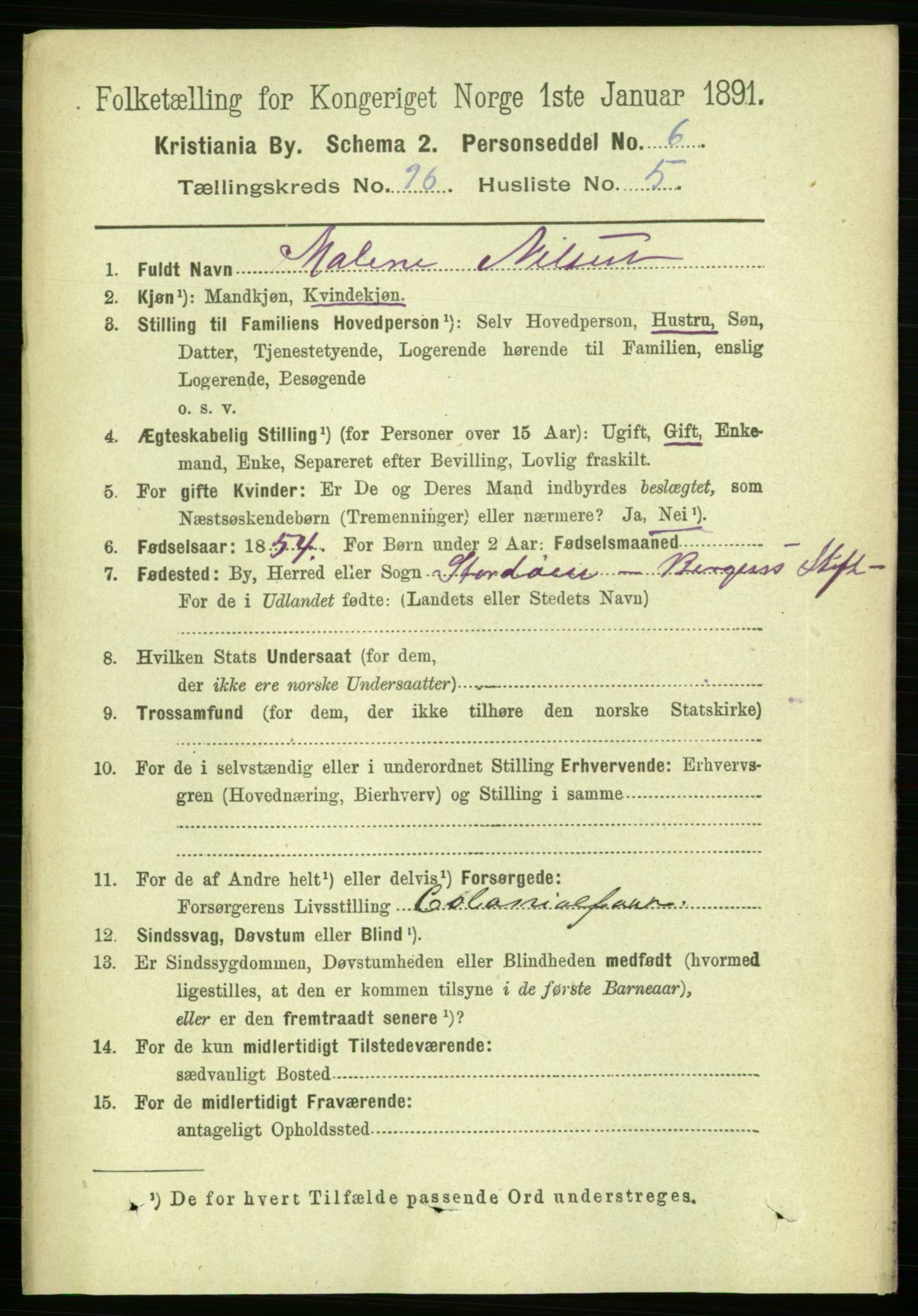 RA, 1891 census for 0301 Kristiania, 1891, p. 46631