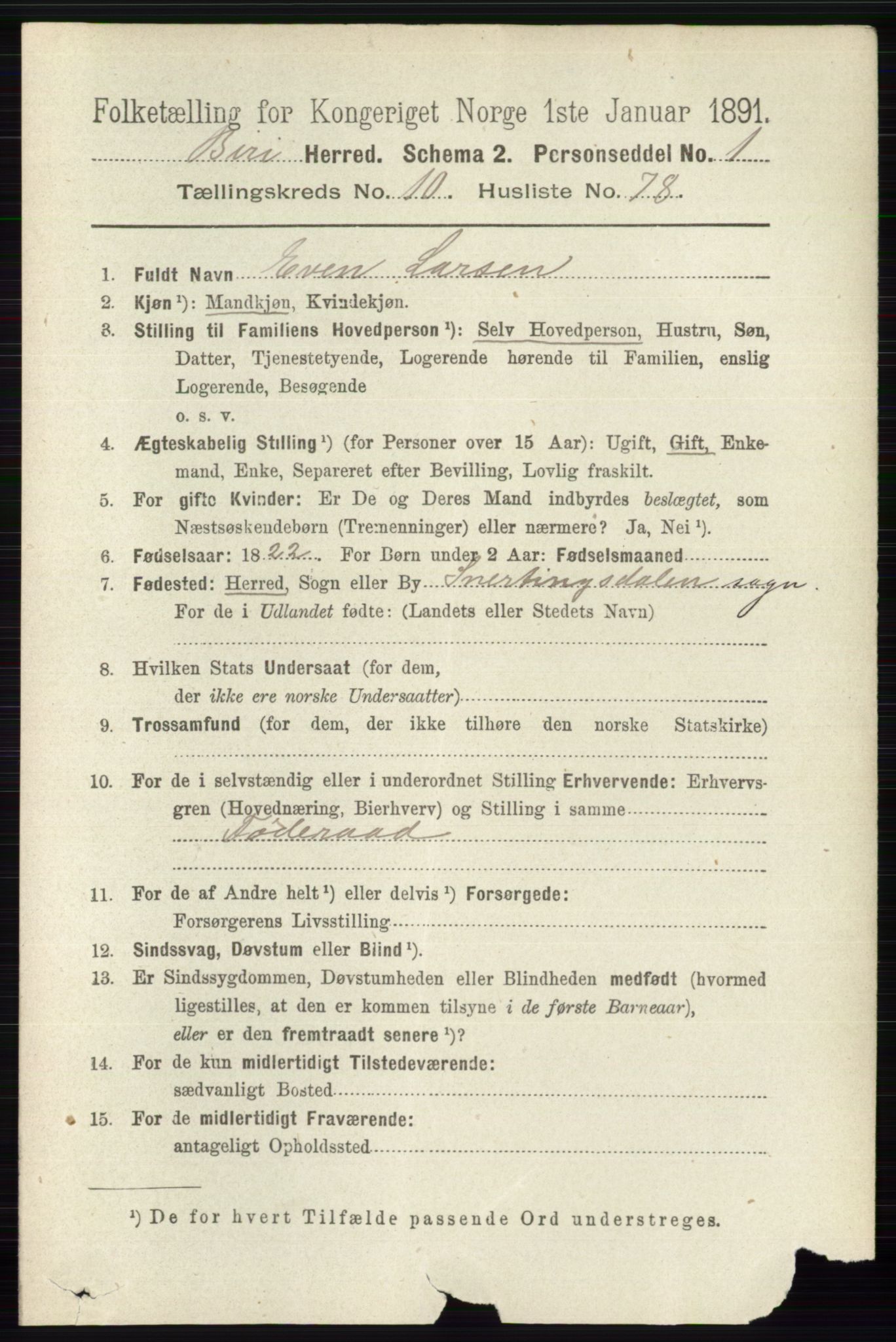 RA, 1891 census for 0525 Biri, 1891, p. 4286