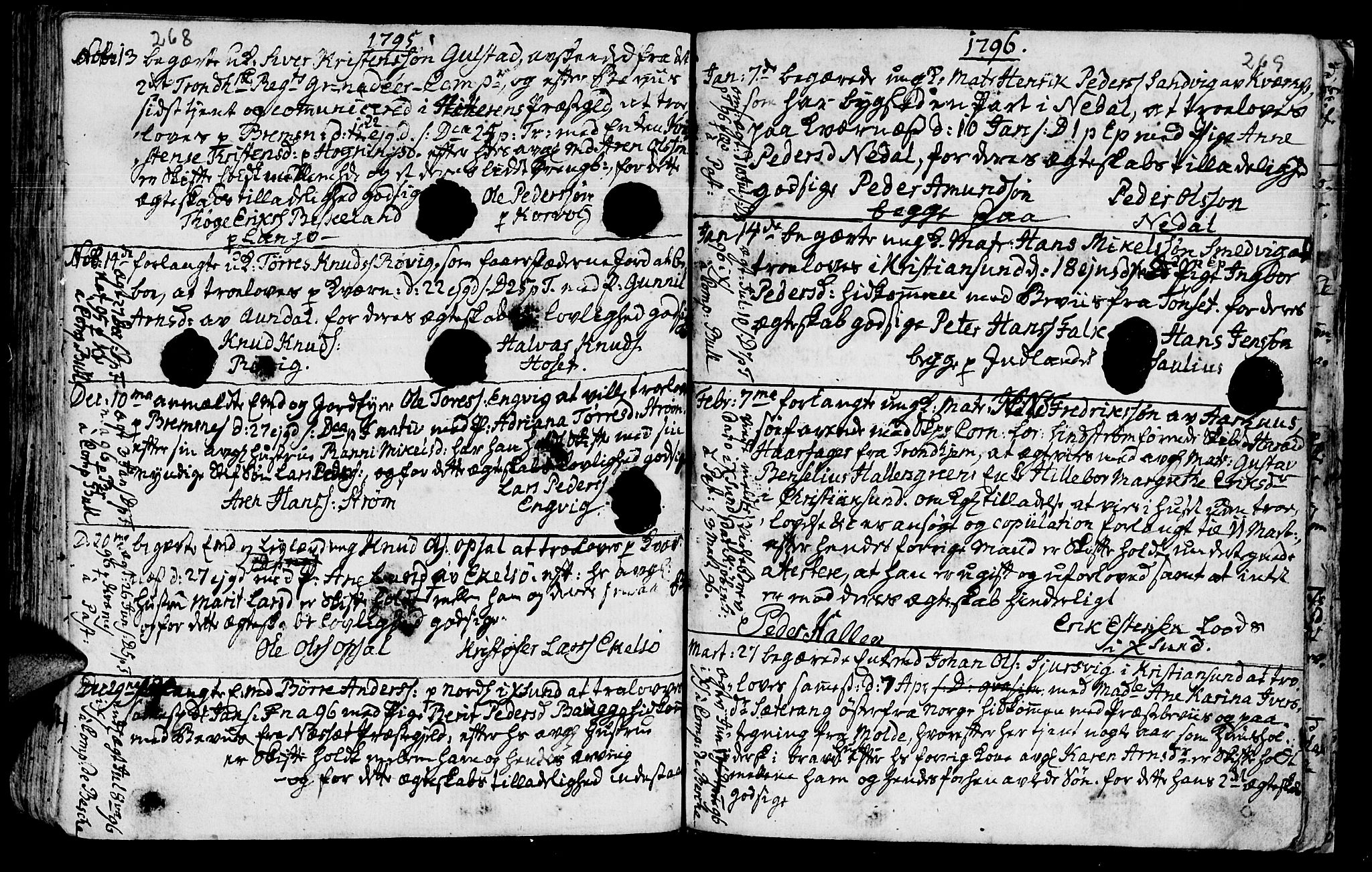 Ministerialprotokoller, klokkerbøker og fødselsregistre - Møre og Romsdal, AV/SAT-A-1454/568/L0794: Parish register (official) no. 568A03, 1764-1801, p. 268-269