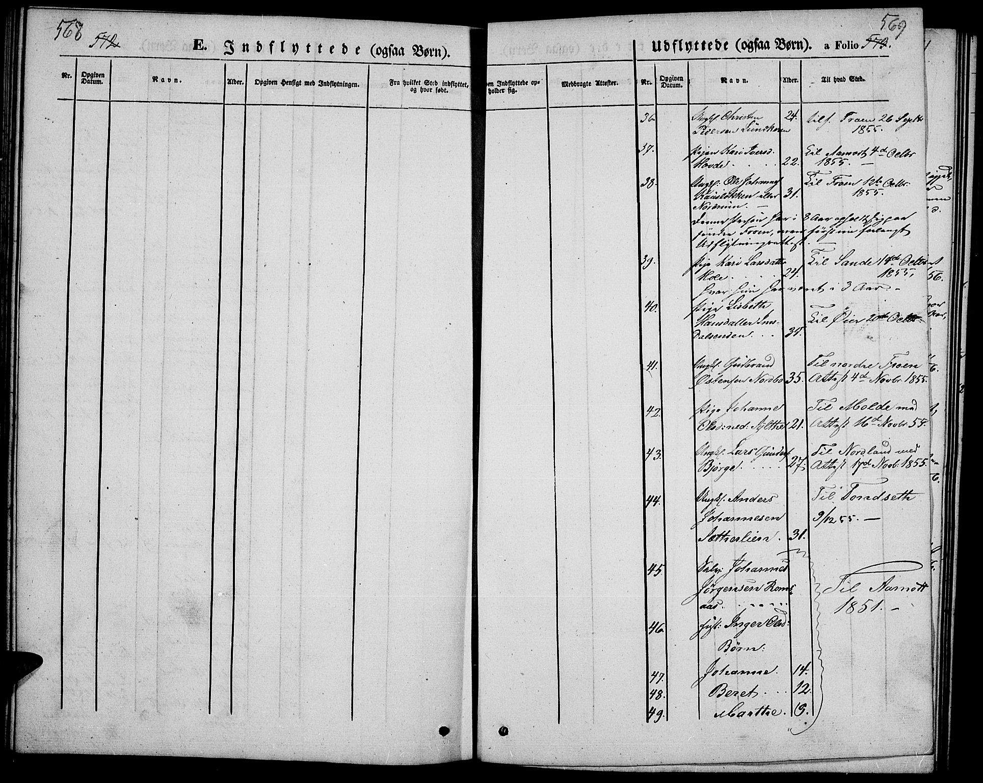 Ringebu prestekontor, SAH/PREST-082/H/Ha/Hab/L0003: Parish register (copy) no. 3, 1854-1866, p. 568-569