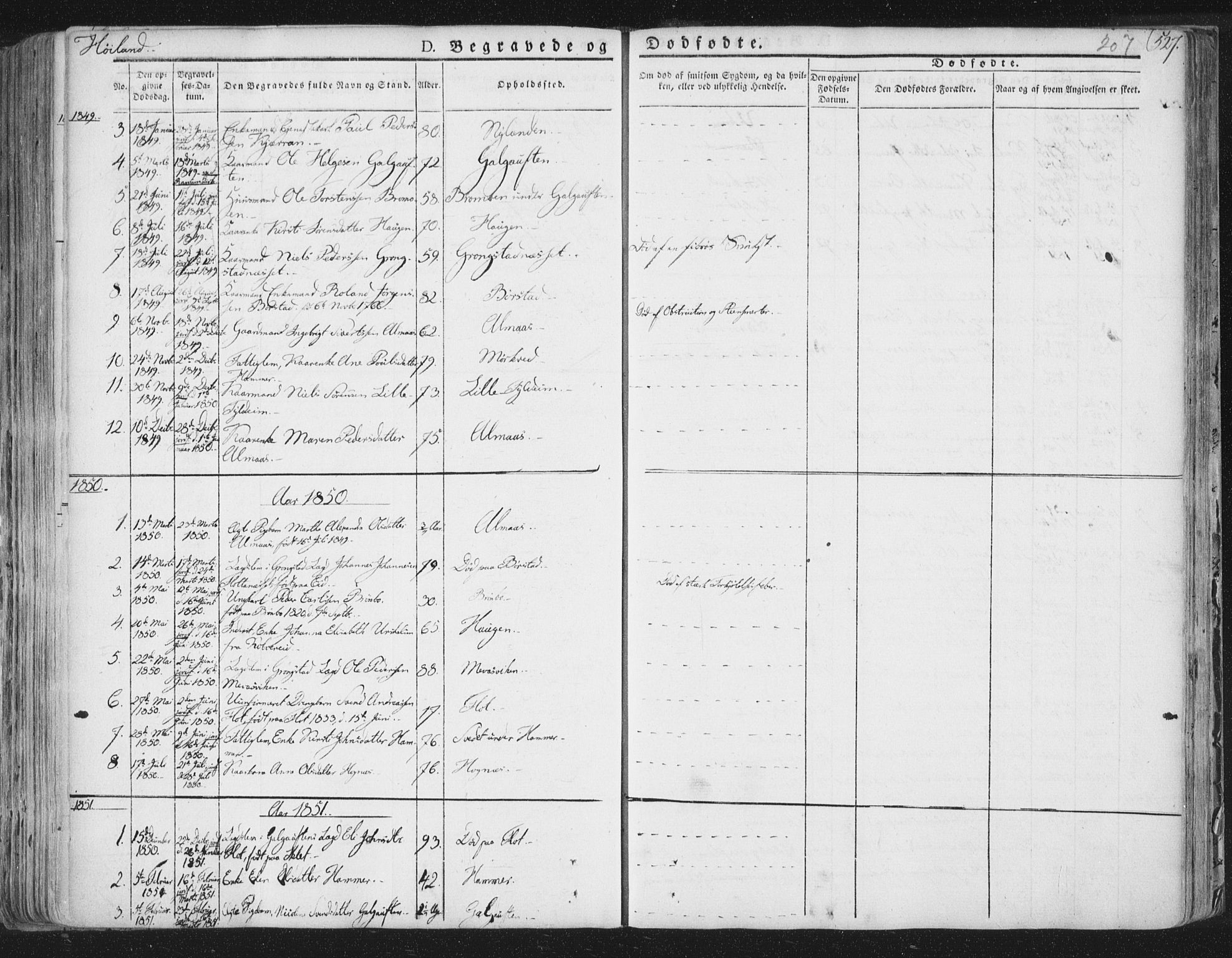 Ministerialprotokoller, klokkerbøker og fødselsregistre - Nord-Trøndelag, AV/SAT-A-1458/758/L0513: Parish register (official) no. 758A02 /2, 1839-1868, p. 207