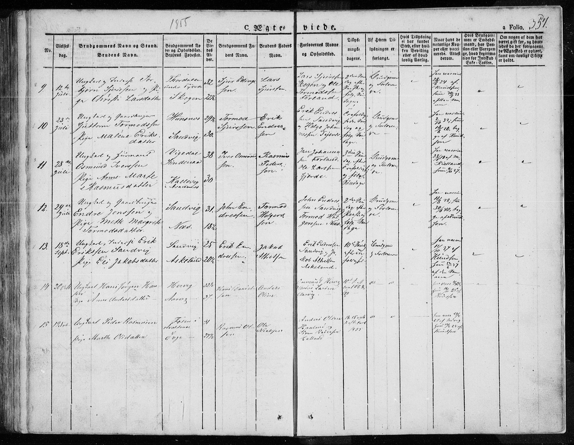 Tysvær sokneprestkontor, AV/SAST-A -101864/H/Ha/Haa/L0001: Parish register (official) no. A 1.1, 1831-1856, p. 357