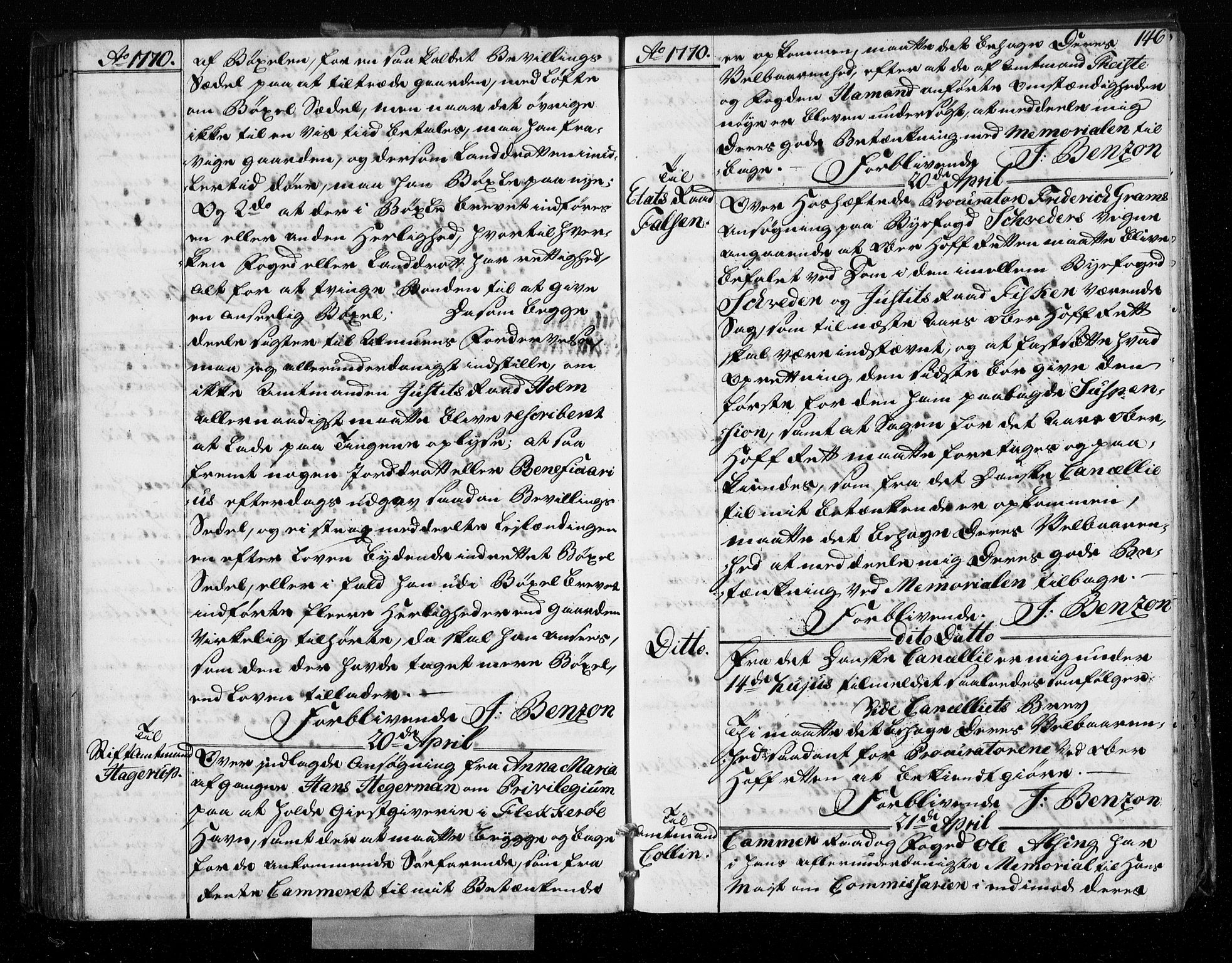 Stattholderembetet 1572-1771, AV/RA-EA-2870/Bf/L0008: Stattholderprotokoll (allmenn kopibok), 1769-1770, p. 145b-146a