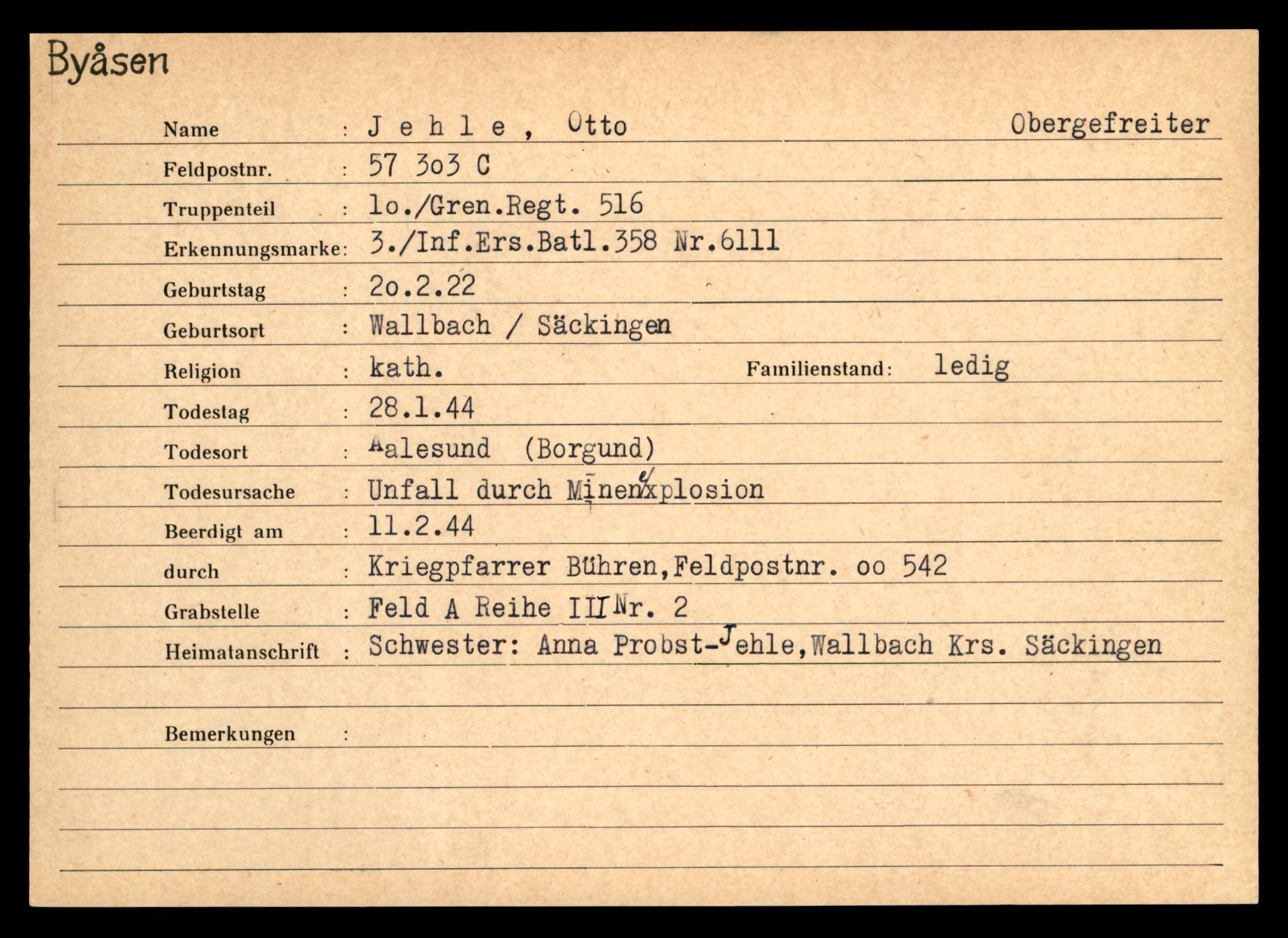 Distriktskontoret for krigsgraver, AV/SAT-A-5030/E/L0004: Kasett/kartotek over tysk Krigskirkegård på Byåsen, 1945, p. 785