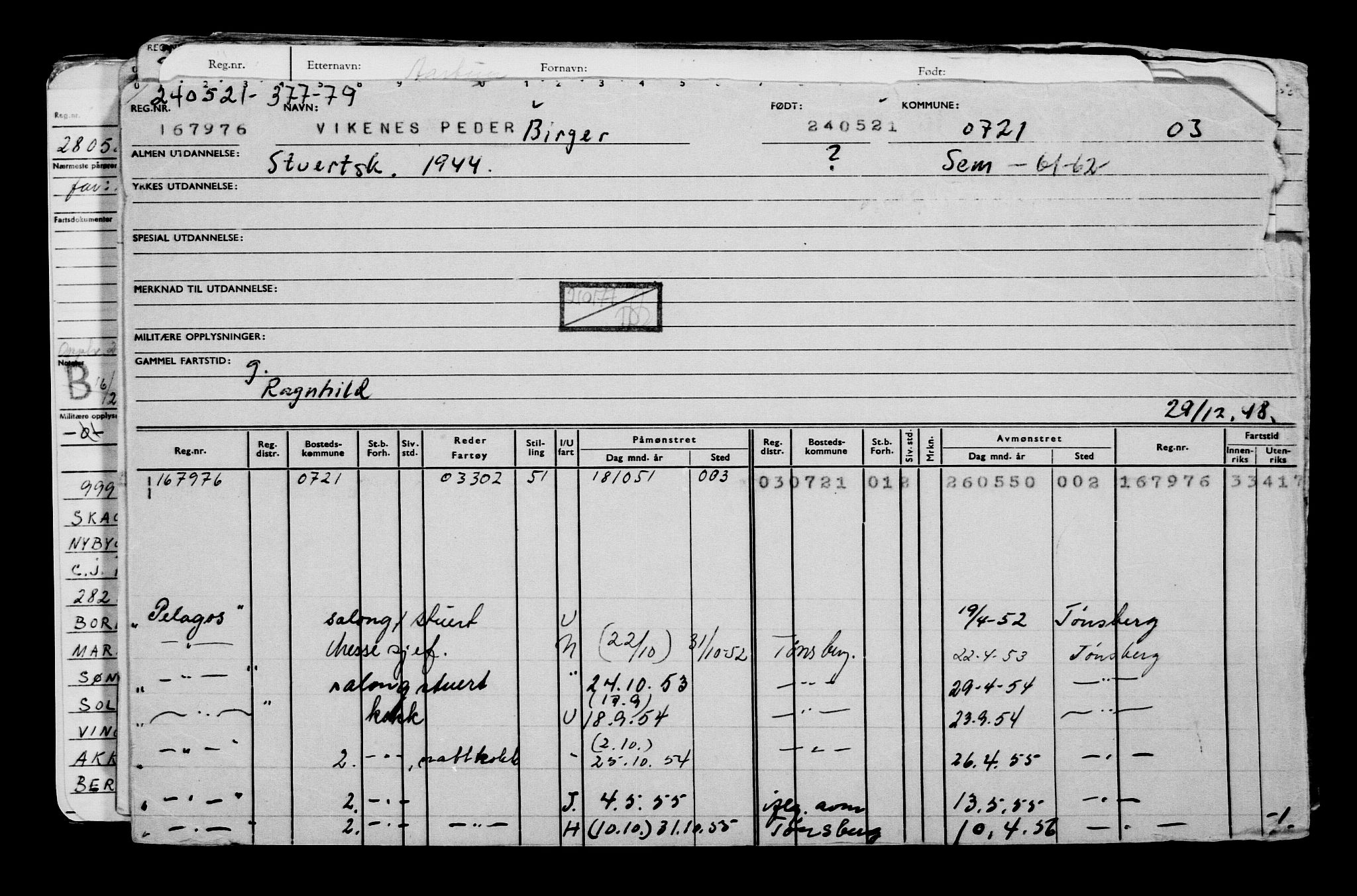 Direktoratet for sjømenn, AV/RA-S-3545/G/Gb/L0194: Hovedkort, 1921, p. 143