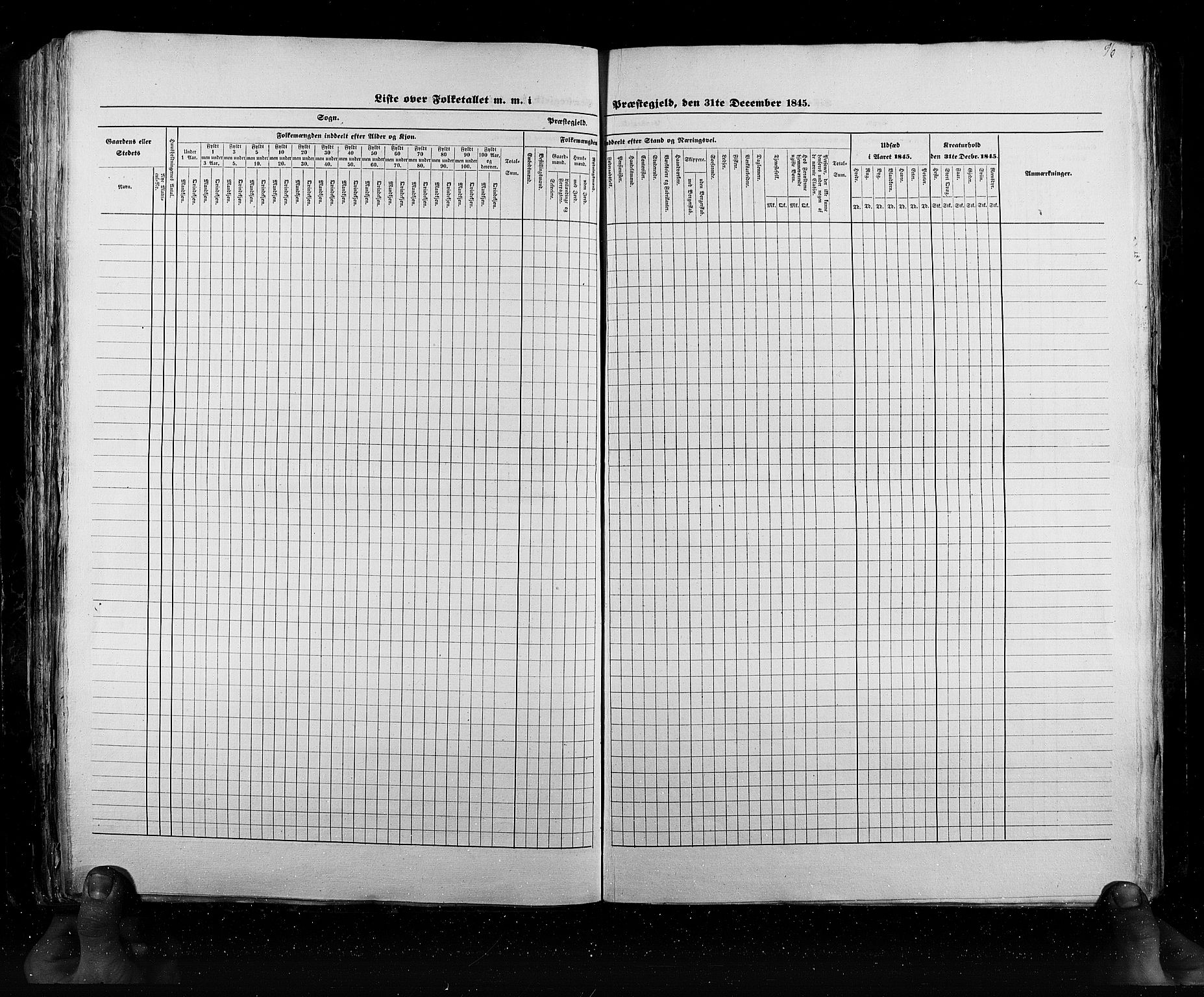 RA, Census 1845, vol. 6: Lister og Mandal amt og Stavanger amt, 1845, p. 96