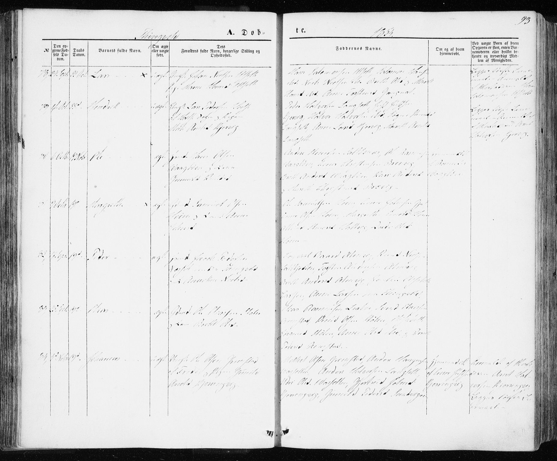 Ministerialprotokoller, klokkerbøker og fødselsregistre - Møre og Romsdal, AV/SAT-A-1454/586/L0984: Parish register (official) no. 586A10, 1844-1856, p. 93