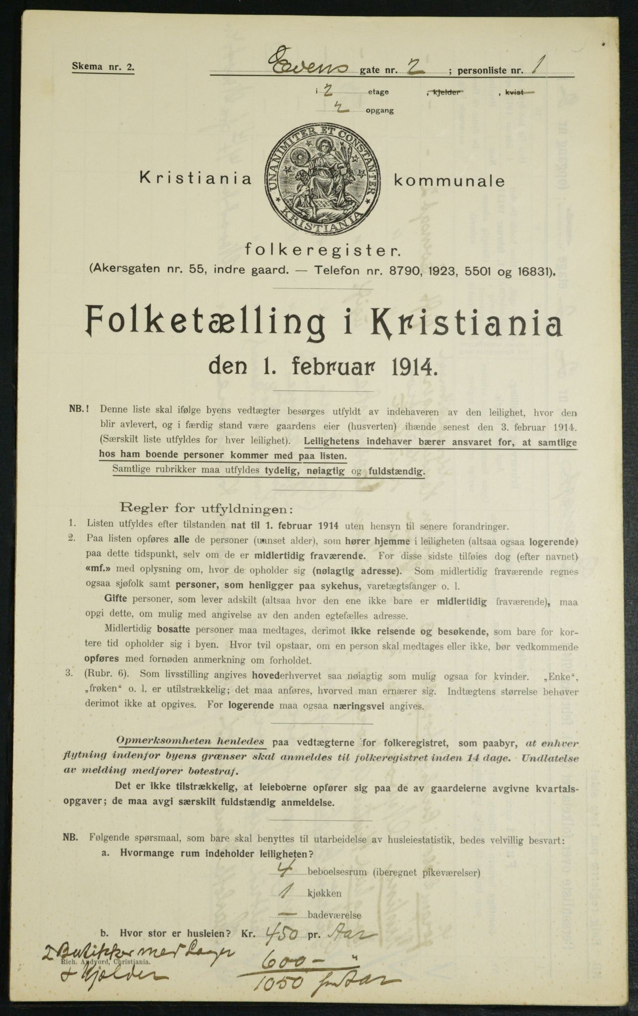 OBA, Municipal Census 1914 for Kristiania, 1914, p. 23030