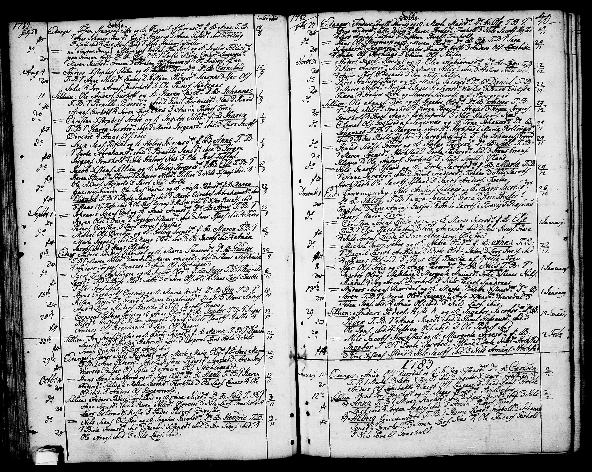 Eidanger kirkebøker, SAKO/A-261/F/Fa/L0006: Parish register (official) no. 6, 1764-1814, p. 40