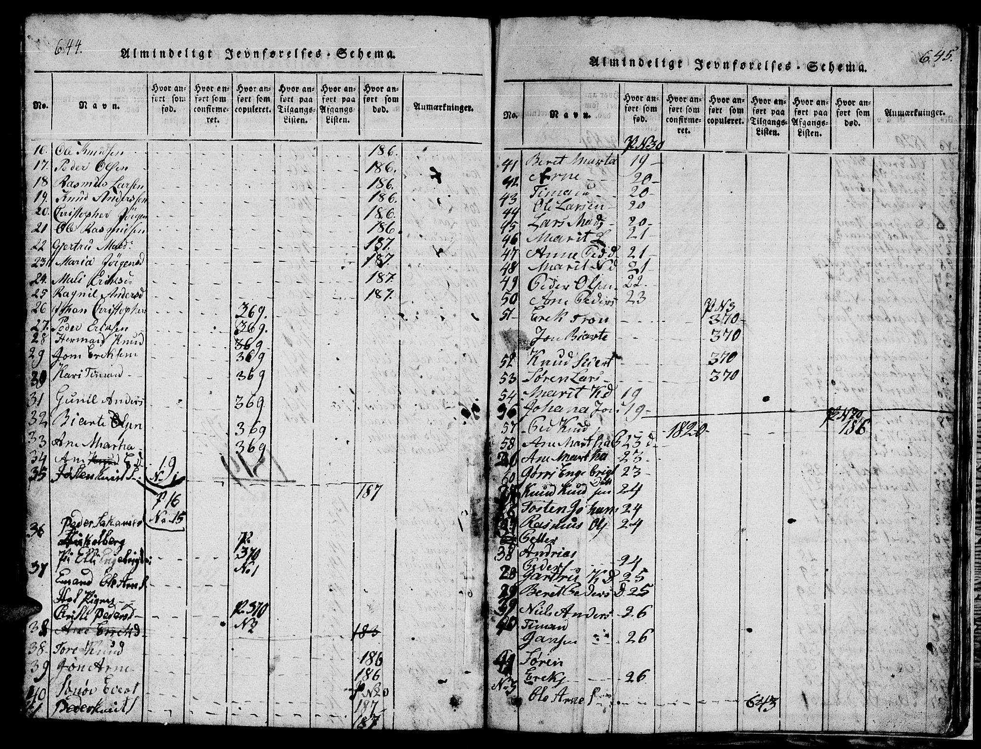 Ministerialprotokoller, klokkerbøker og fødselsregistre - Møre og Romsdal, AV/SAT-A-1454/565/L0752: Parish register (copy) no. 565C01, 1817-1844, p. 644-645