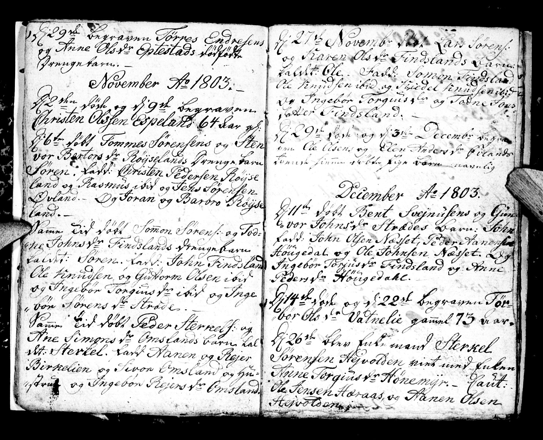 Bjelland sokneprestkontor, AV/SAK-1111-0005/F/Fa/Fab/L0001: Parish register (official) no. A 1, 1799-1810