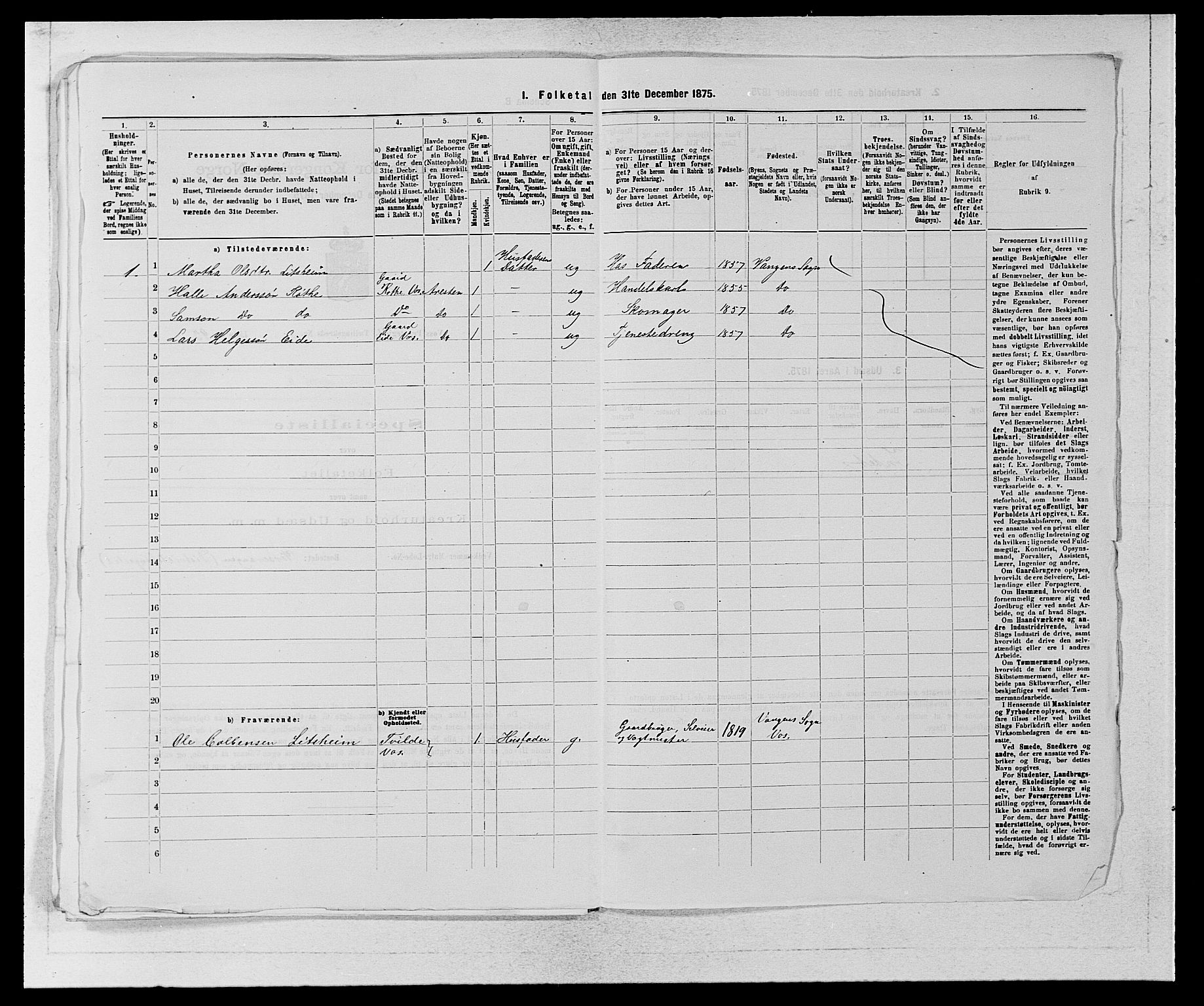 SAB, 1875 census for 1235P Voss, 1875, p. 460